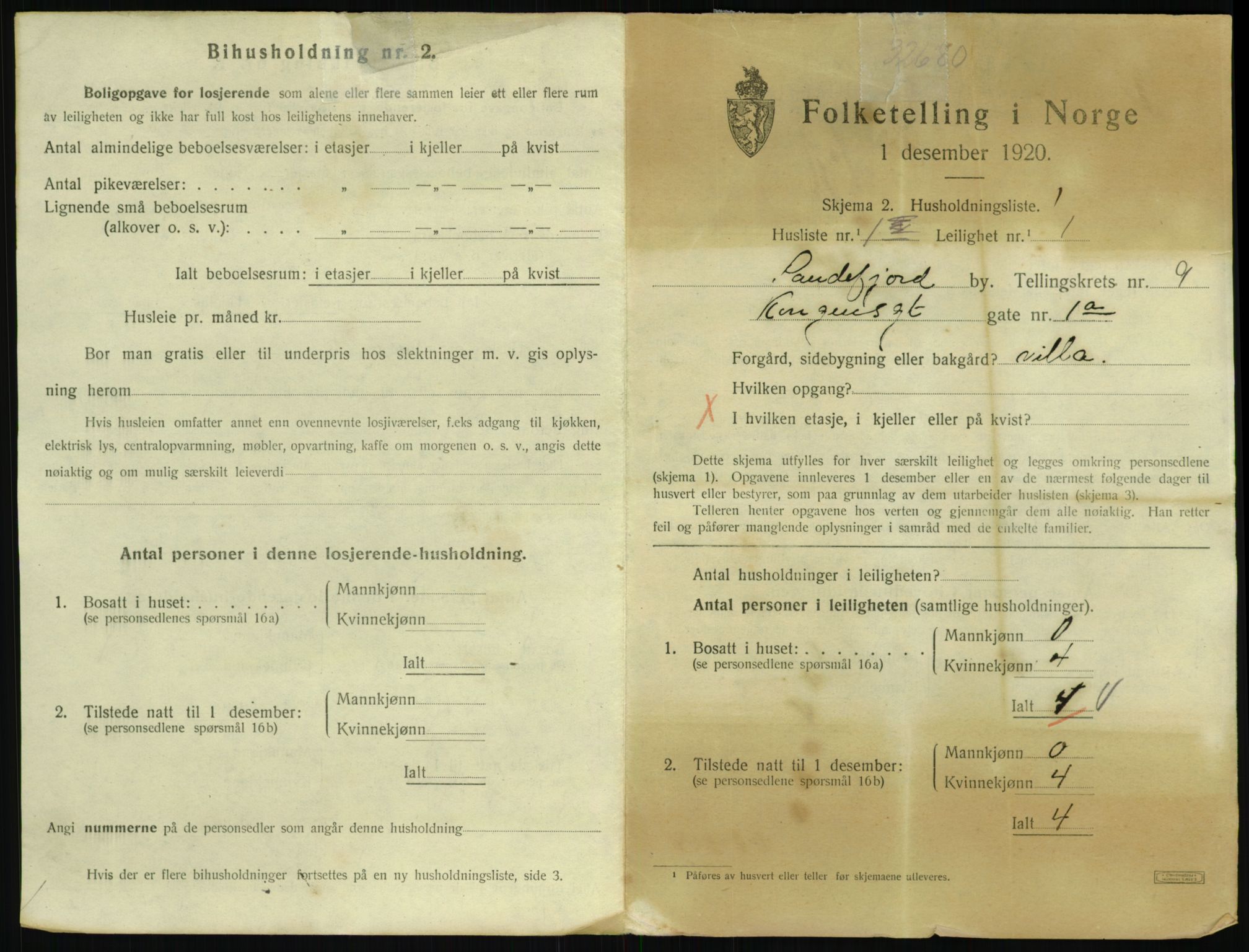 SAKO, 1920 census for Sandefjord, 1920, p. 3418