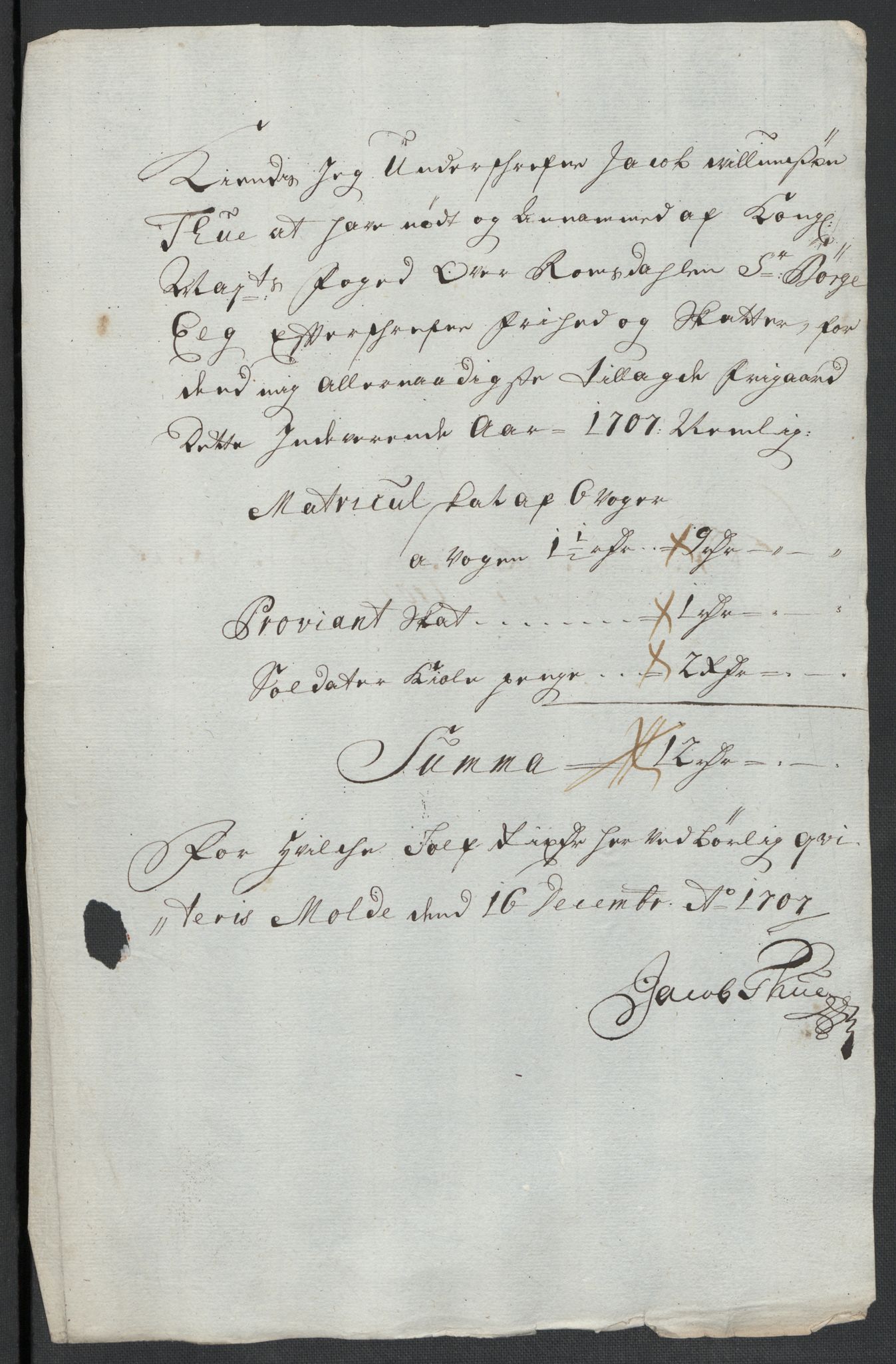 Rentekammeret inntil 1814, Reviderte regnskaper, Fogderegnskap, AV/RA-EA-4092/R55/L3658: Fogderegnskap Romsdal, 1707-1708, p. 130