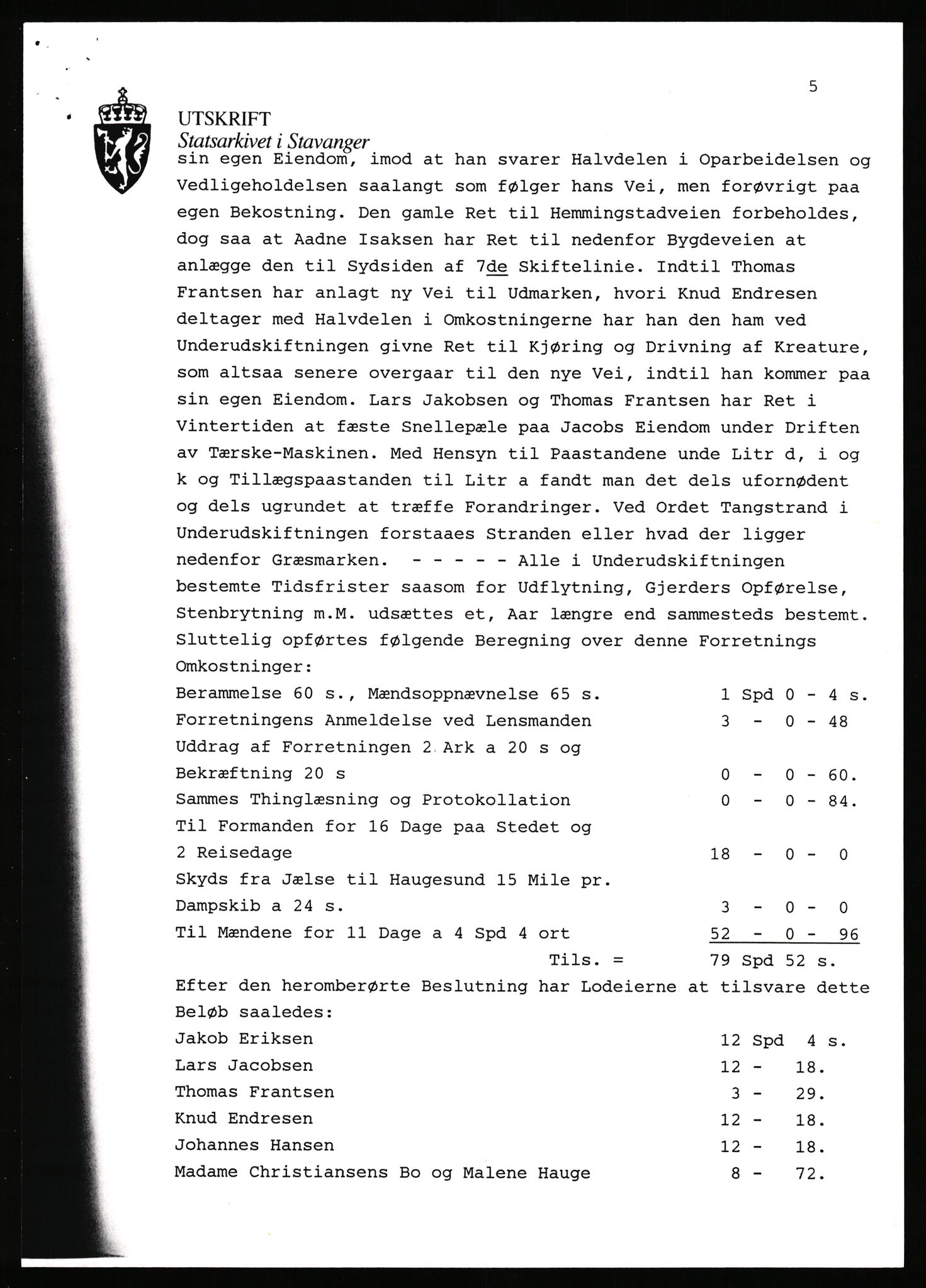 Statsarkivet i Stavanger, SAST/A-101971/03/Y/Yj/L0070: Avskrifter sortert etter gårdsnavn: Rosnes - Rød lille, 1750-1930, p. 25