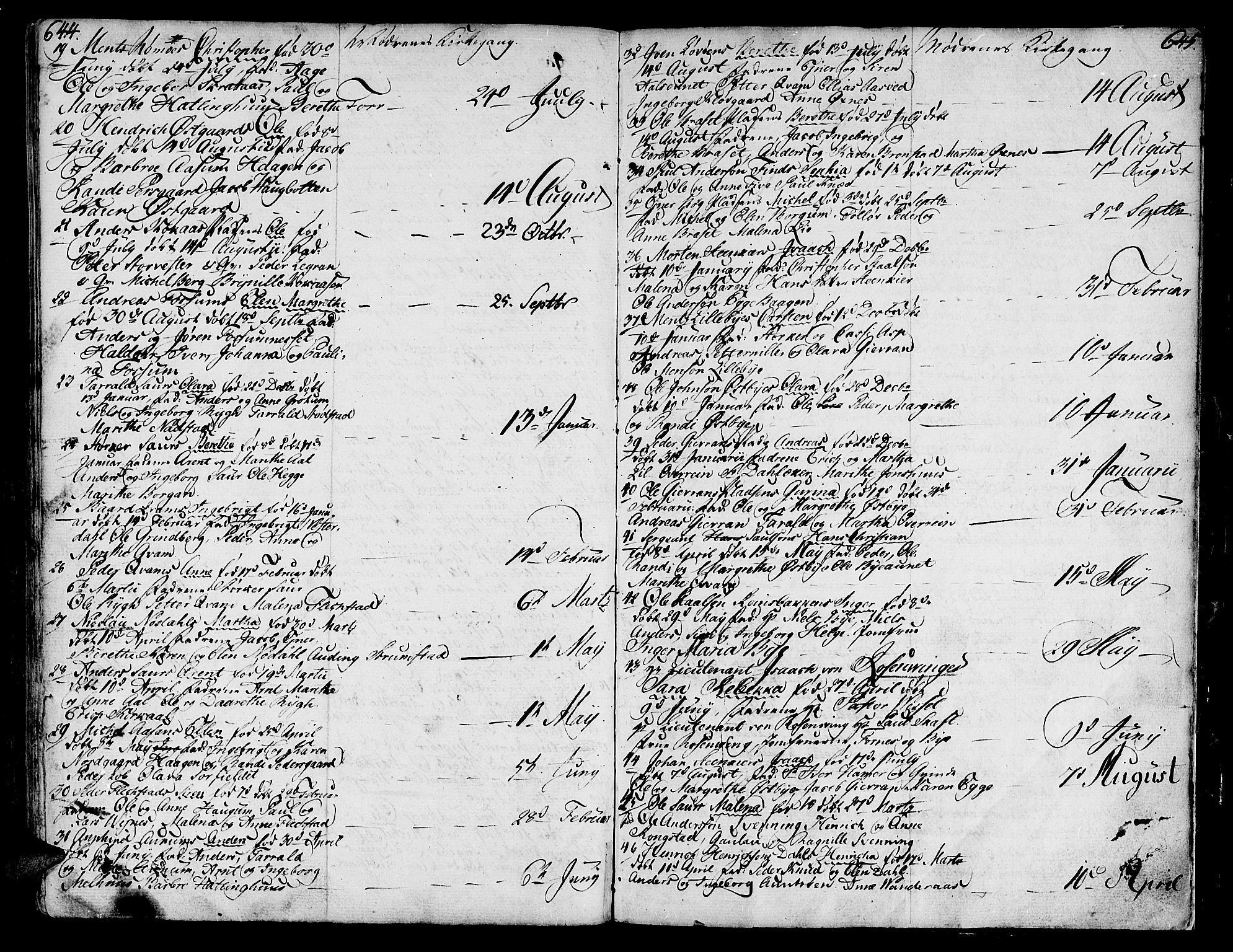 Ministerialprotokoller, klokkerbøker og fødselsregistre - Nord-Trøndelag, SAT/A-1458/746/L0440: Parish register (official) no. 746A02, 1760-1815, p. 644-645