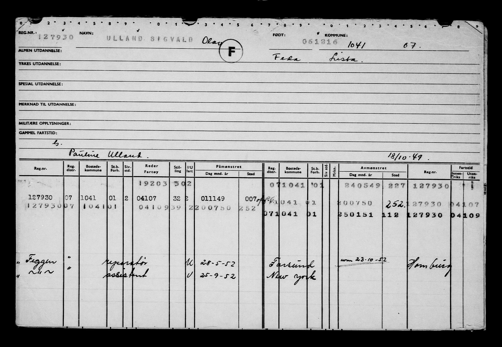 Direktoratet for sjømenn, AV/RA-S-3545/G/Gb/L0144: Hovedkort, 1916, p. 349