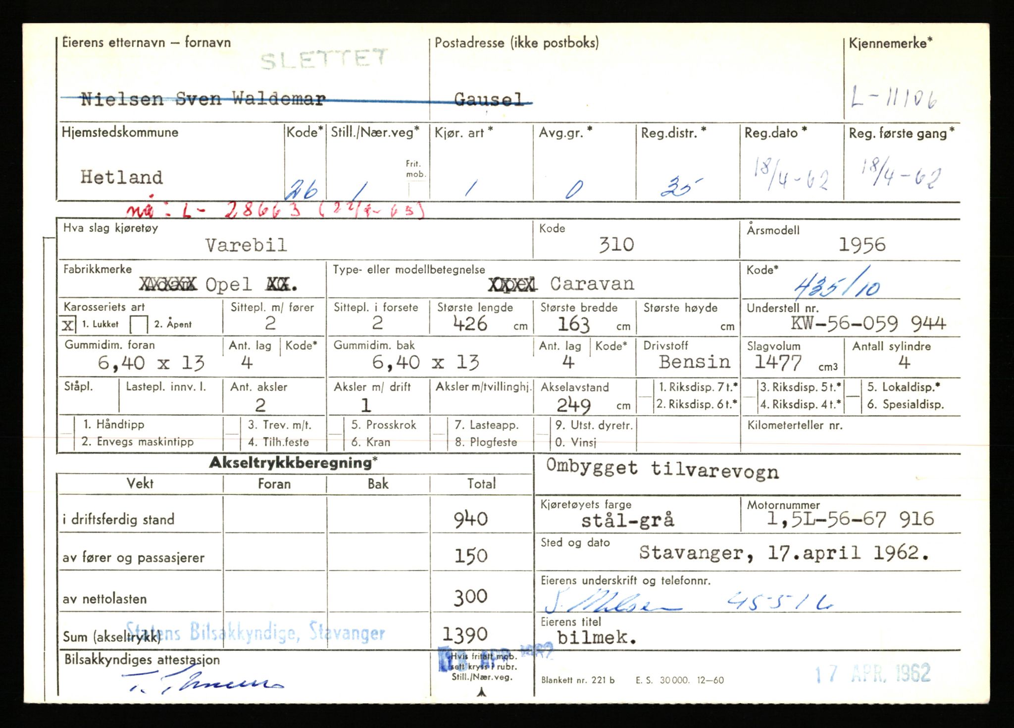 Stavanger trafikkstasjon, AV/SAST-A-101942/0/F/L0020: L-11000 - L-11499, 1930-1971, p. 499