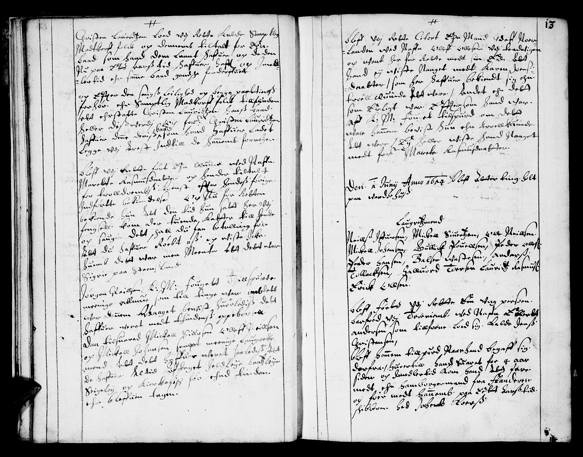Finnmark sorenskriveri, AV/SATØ-S-0053/F/Fa/L0009: Justisprotokoller, 1654-1663, p. 12b-13a