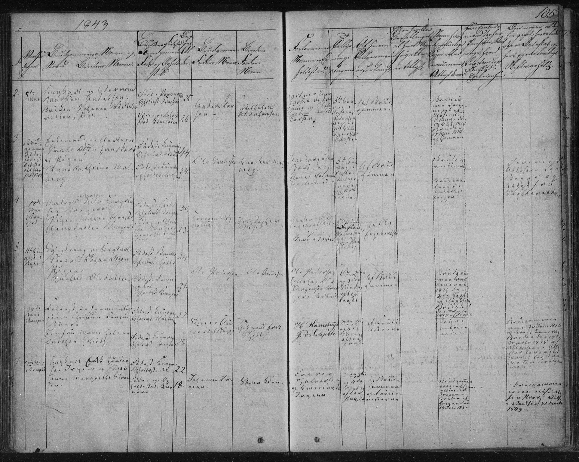 Kragerø kirkebøker, SAKO/A-278/F/Fa/L0005: Parish register (official) no. 5, 1832-1847, p. 185