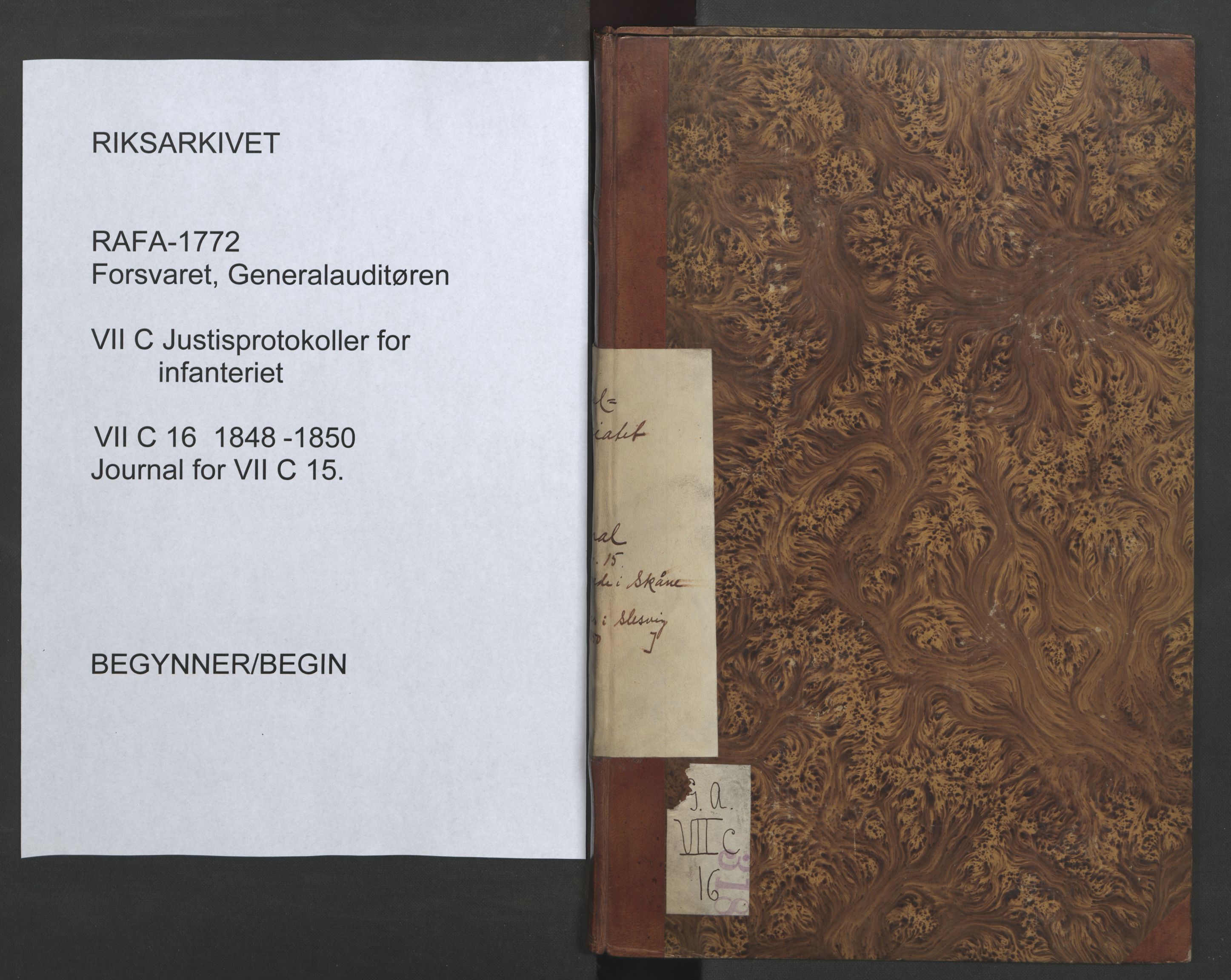 Forsvaret, Generalauditøren, AV/RA-RAFA-1772/F/Fg/Fgc/L0016: Journal for no.15, 1848-1850