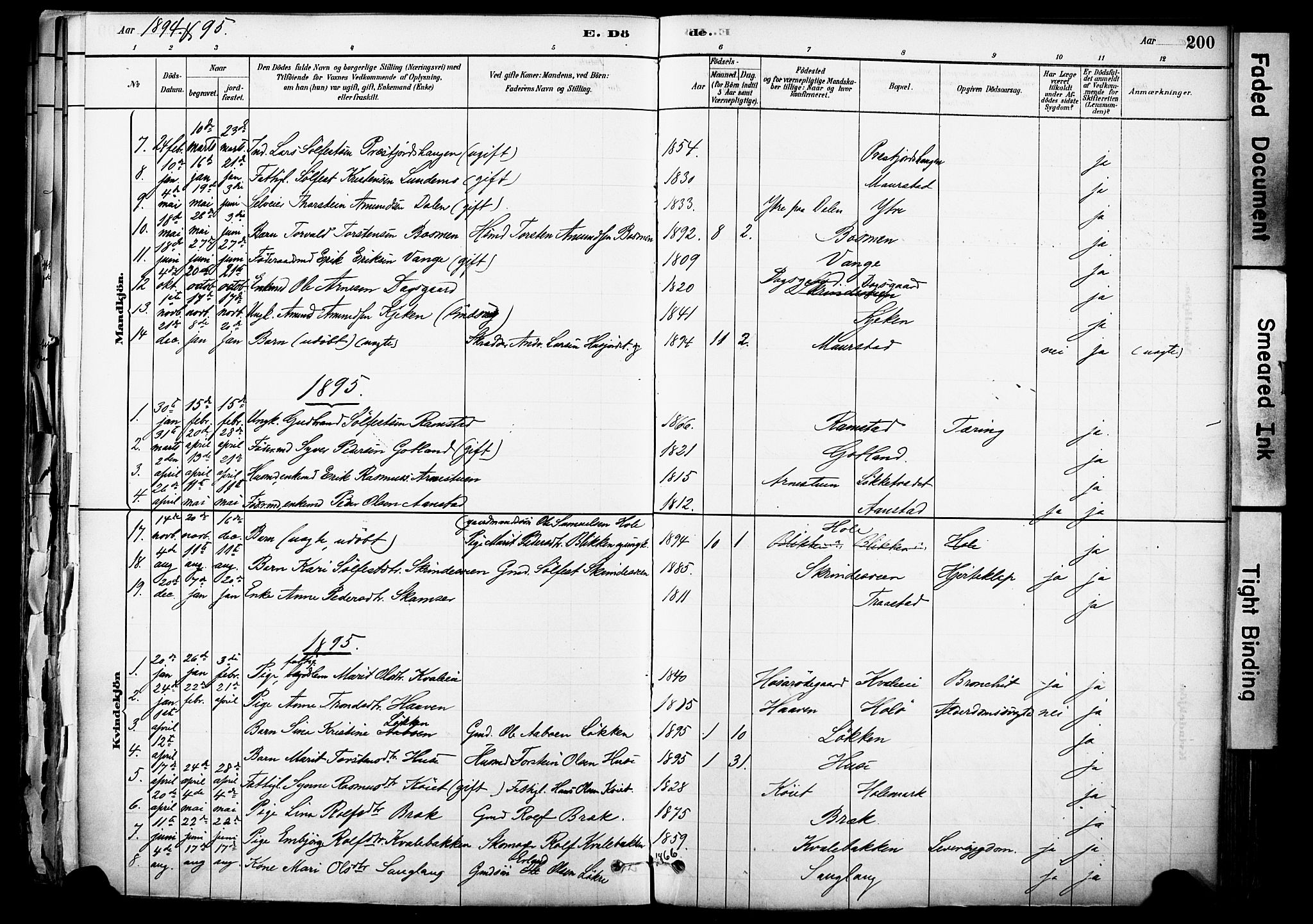 Skjåk prestekontor, SAH/PREST-072/H/Ha/Haa/L0003: Parish register (official) no. 3, 1880-1907, p. 200