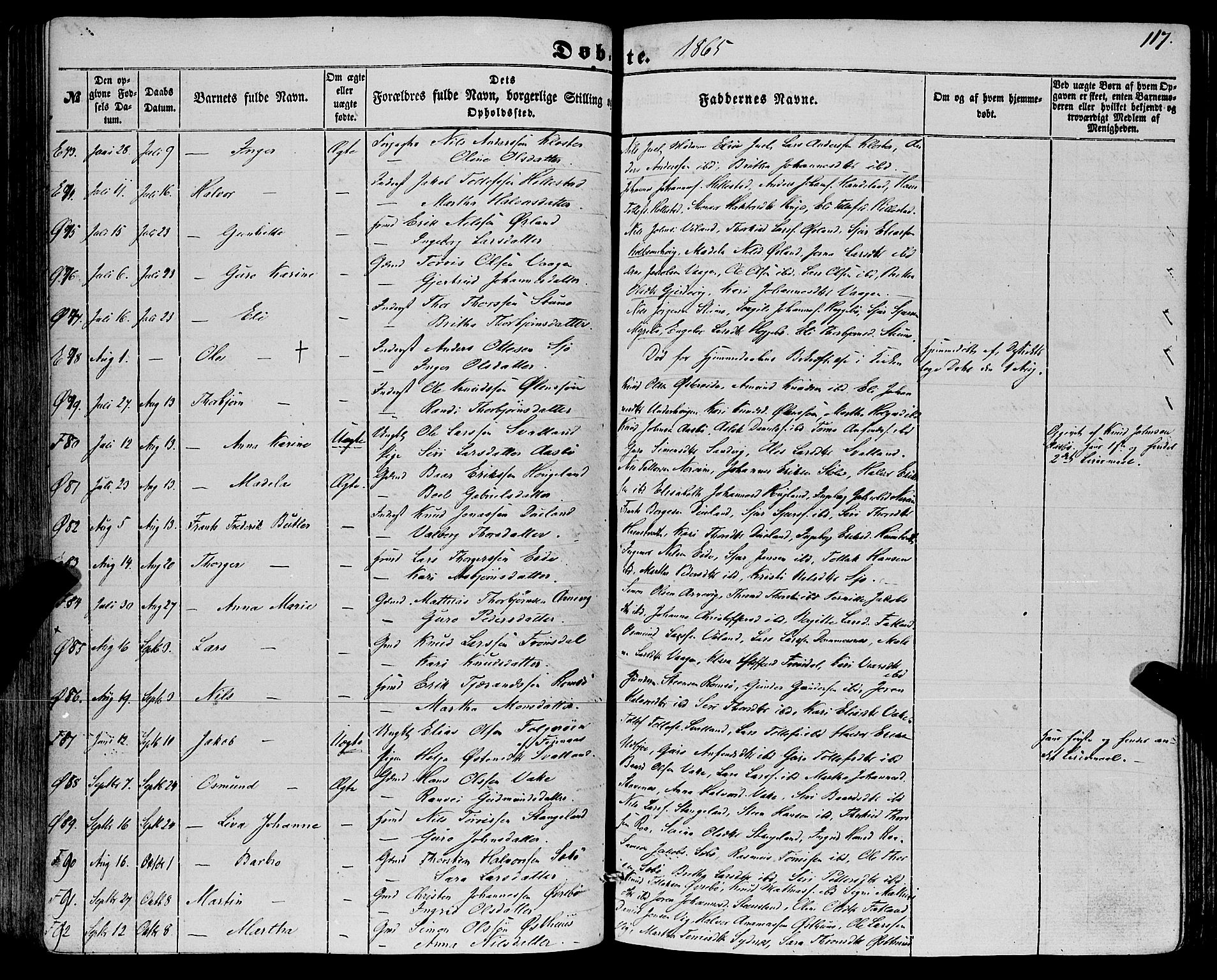 Fjelberg sokneprestembete, AV/SAB-A-75201/H/Haa: Parish register (official) no. A 7, 1851-1867, p. 117