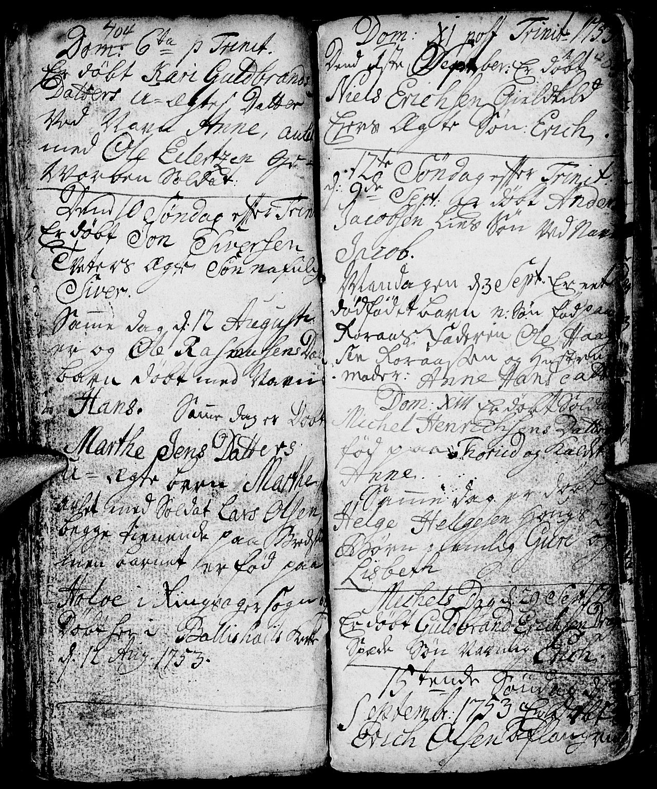 Nes prestekontor, Hedmark, AV/SAH-PREST-020/L/La/L0001: Parish register (copy) no. 1, 1663-1784, p. 404-405