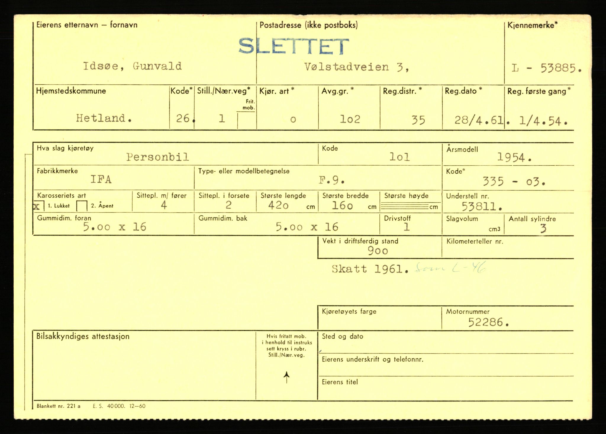 Stavanger trafikkstasjon, AV/SAST-A-101942/0/F/L0053: L-52900 - L-54199, 1930-1971, p. 2271