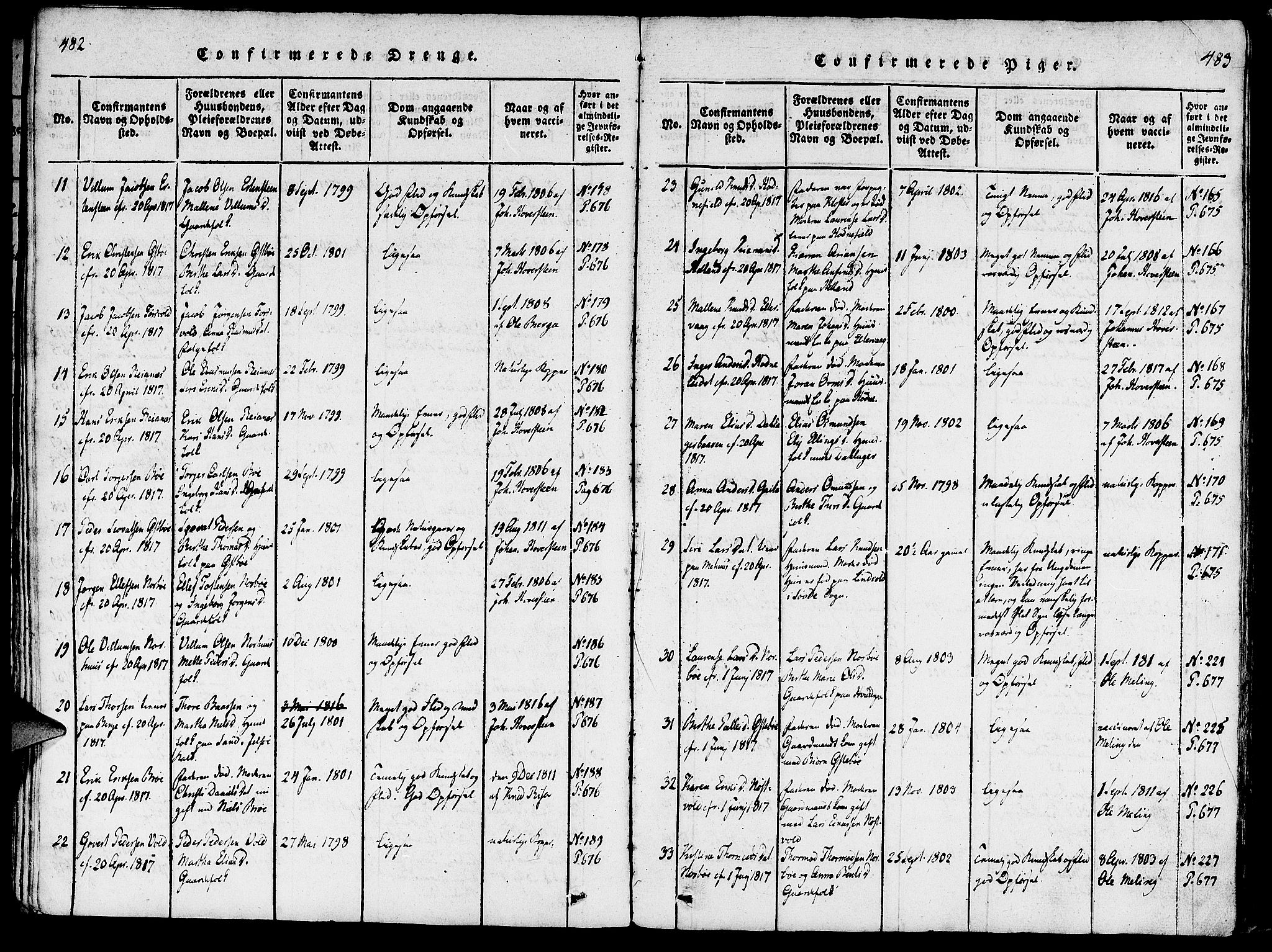 Rennesøy sokneprestkontor, AV/SAST-A -101827/H/Ha/Haa/L0004: Parish register (official) no. A 4, 1816-1837, p. 482-483