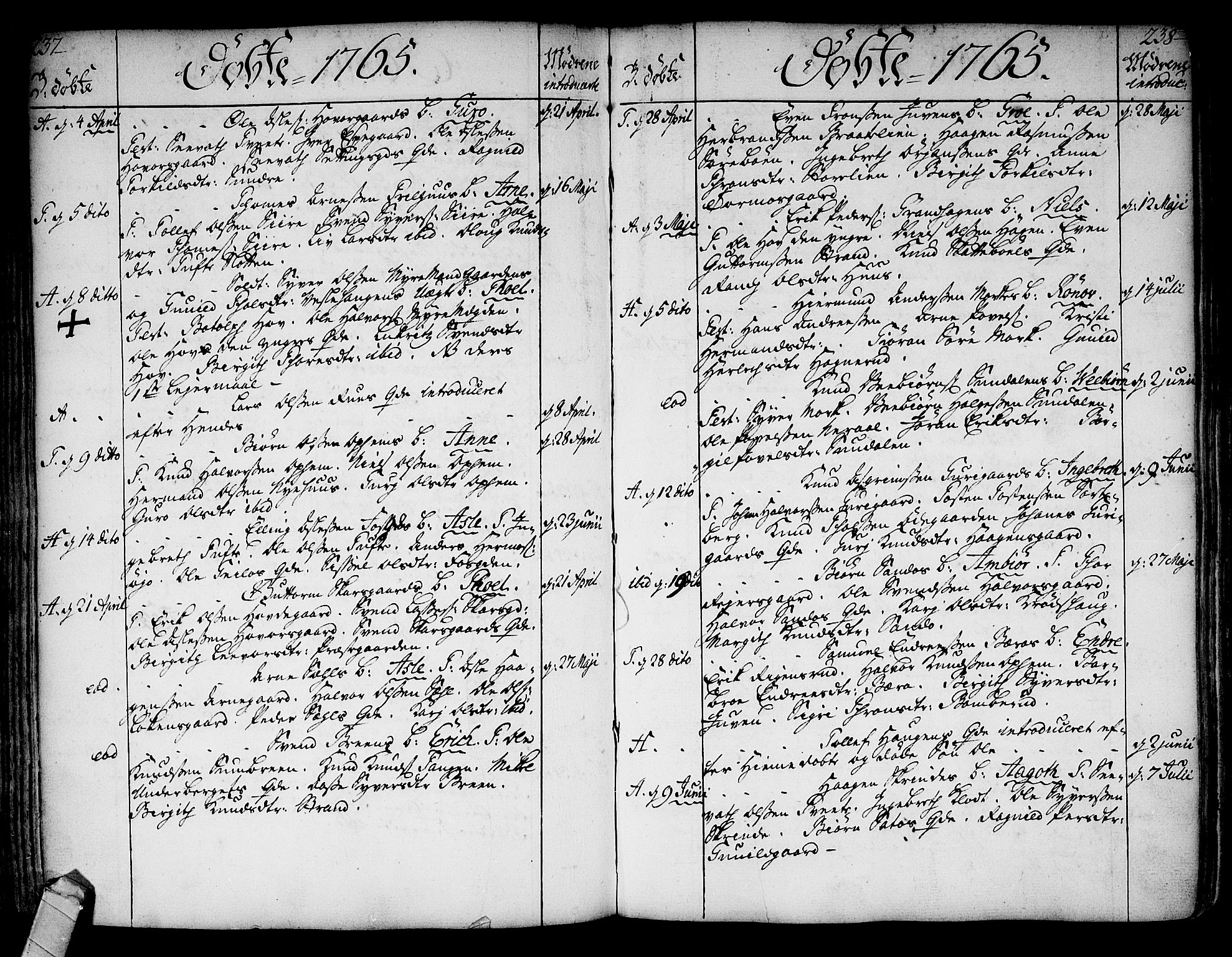 Ål kirkebøker, SAKO/A-249/F/Fa/L0001: Parish register (official) no. I 1, 1744-1769, p. 237-238