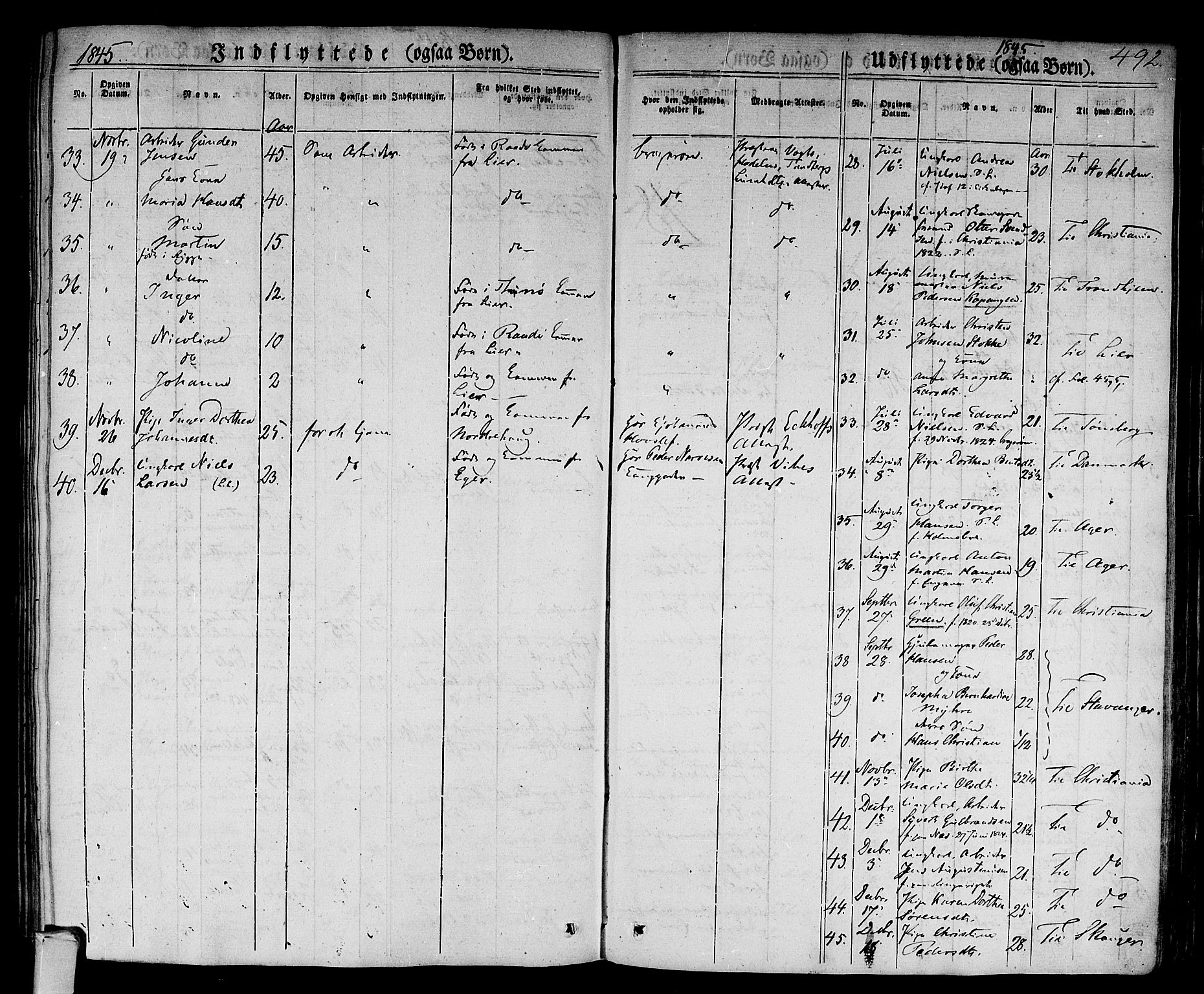 Bragernes kirkebøker, AV/SAKO-A-6/F/Fb/L0001: Parish register (official) no. II 1, 1830-1847, p. 492