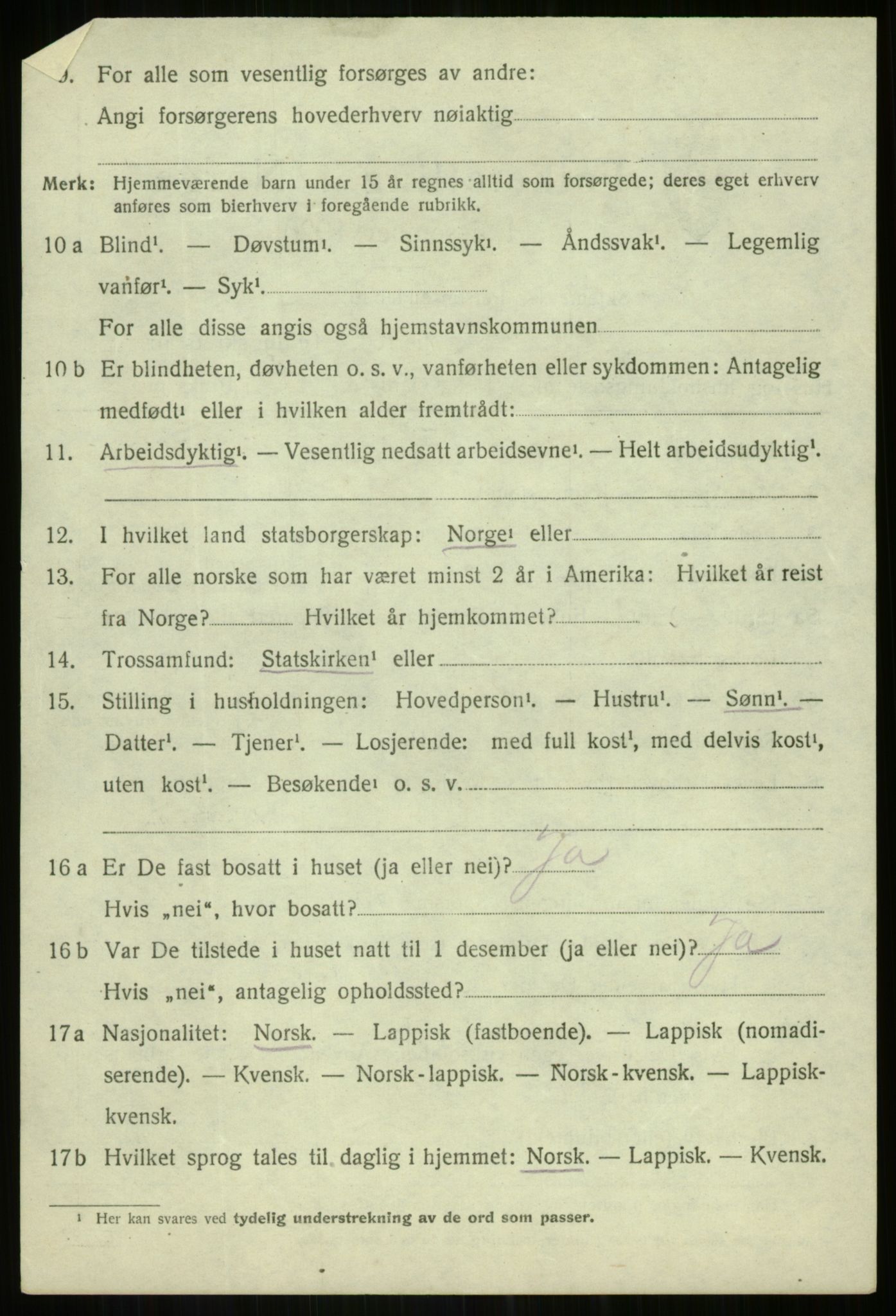 SATØ, 1920 census for Lenvik, 1920, p. 3091