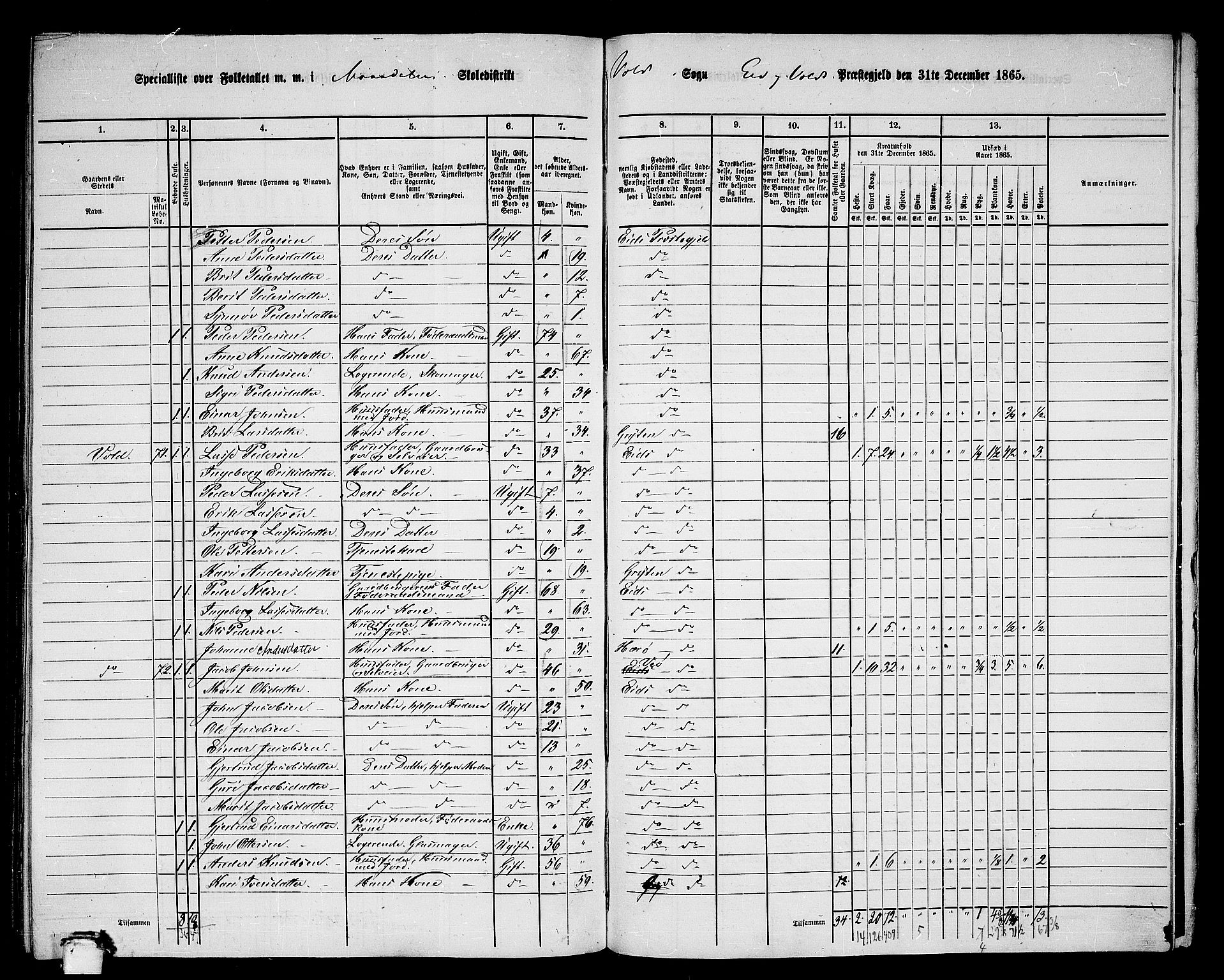 RA, 1865 census for Eid og Vold, 1865, p. 55