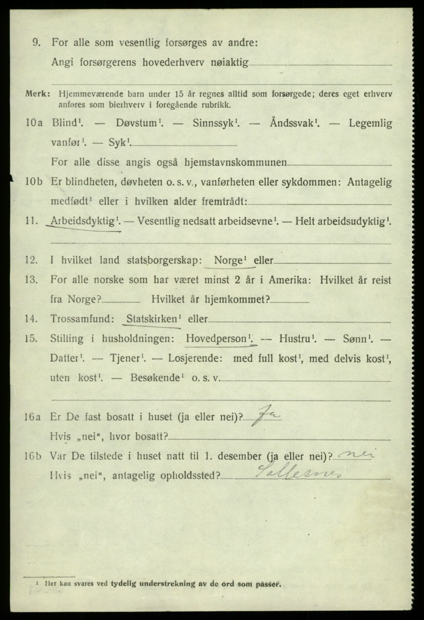 SAB, 1920 census for Jondal, 1920, p. 2493