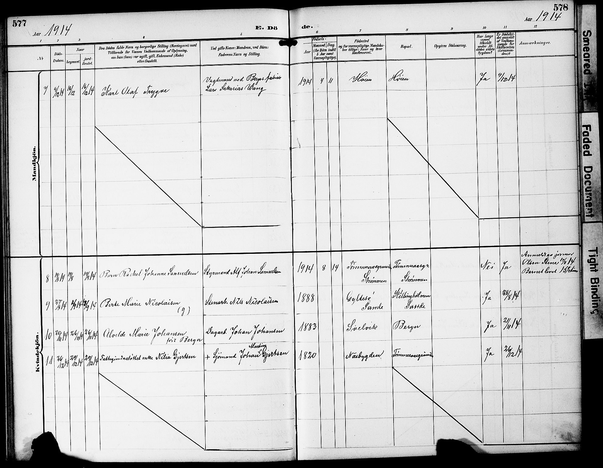 Strømm kirkebøker, AV/SAKO-A-322/G/Ga/L0004: Parish register (copy) no. I 4, 1897-1927, p. 577-578