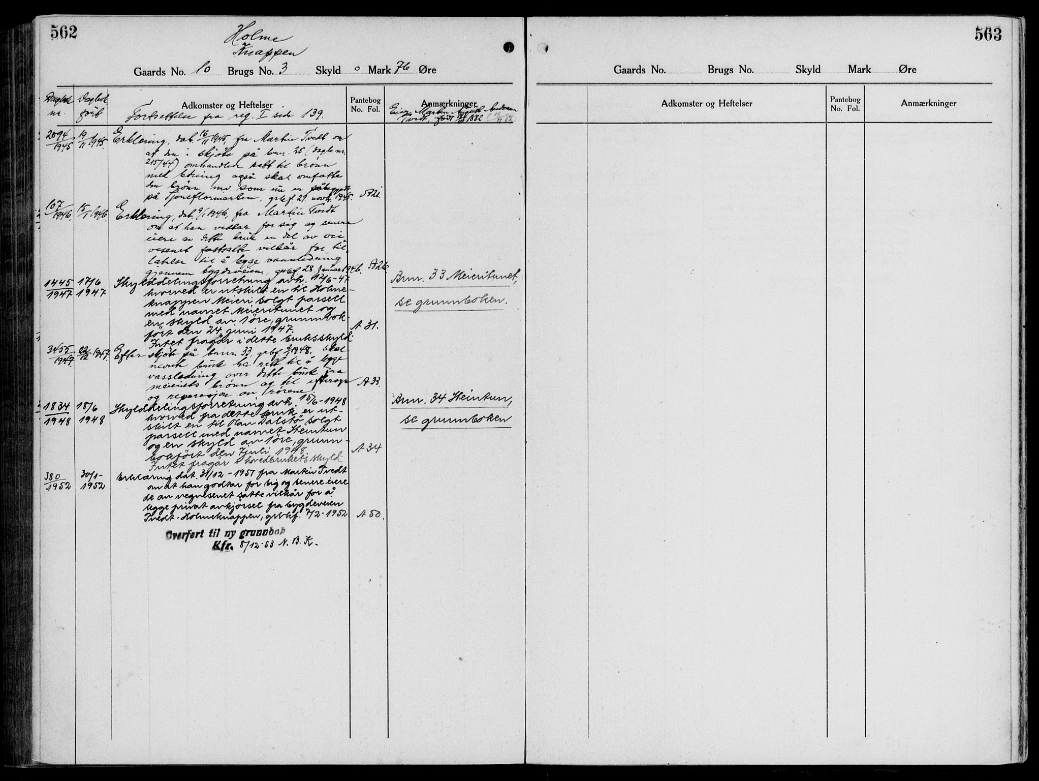 Nordhordland sorenskrivar, AV/SAB-A-2901/1/G/Ga/Gaaa/L0043: Mortgage register no. II.A.a.43, 1893-1952, p. 562-563