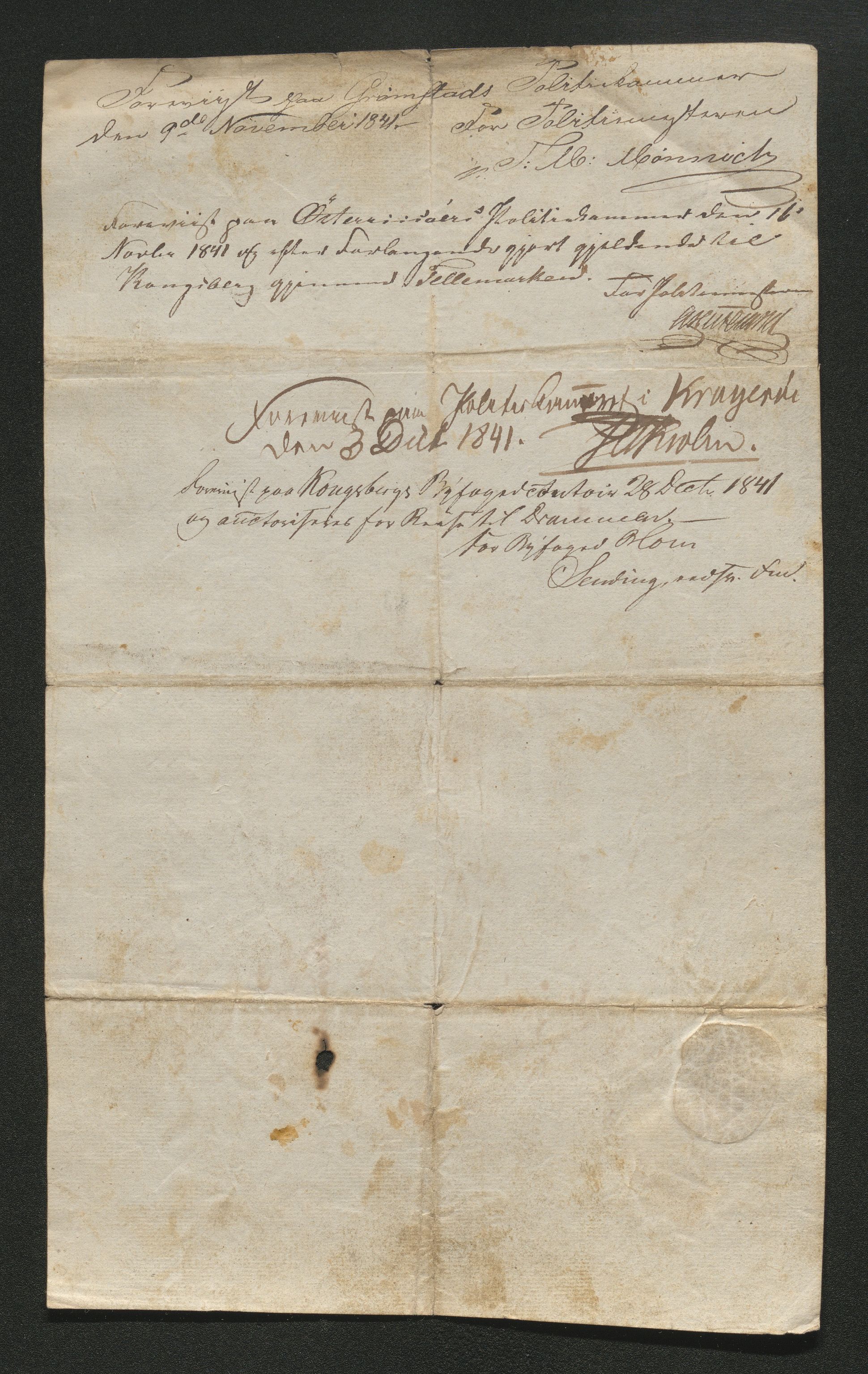 Drammen politikammer, AV/SAKO-A-623/I/Ia/Iab/L0006: Innleverte pass, 1841-1842, p. 346