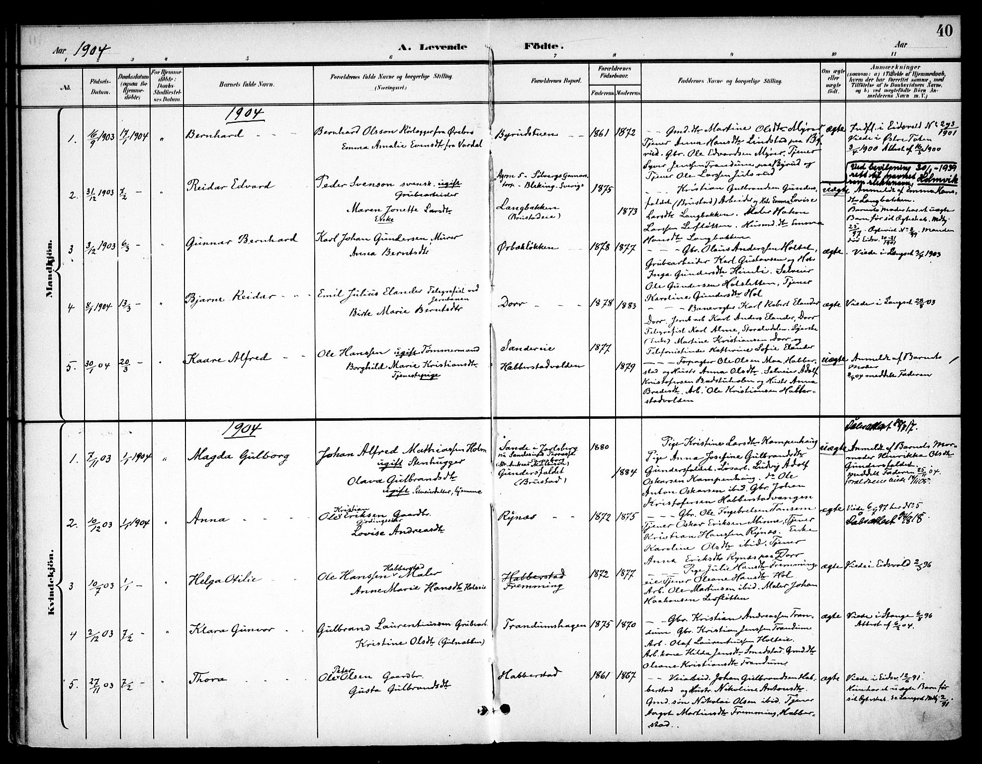 Eidsvoll prestekontor Kirkebøker, SAO/A-10888/F/Fb/L0002: Parish register (official) no. II 2, 1897-1907, p. 40