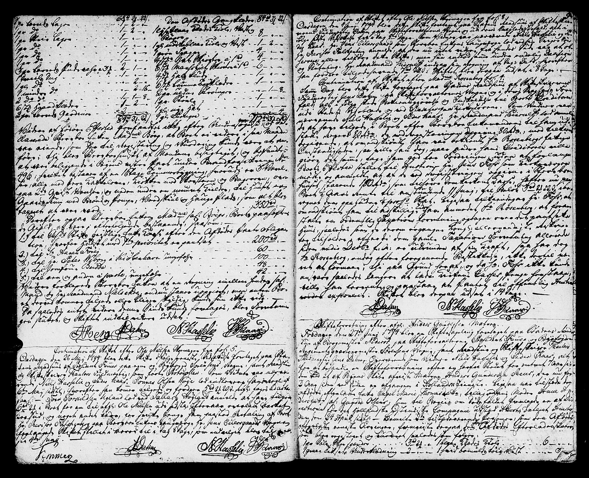 Kristiansand byrett, AV/SAK-1223-0001/H/Hc/L0014: Skifteprotokoll nr. 10, med register, 1794-1803, p. 8b-9a