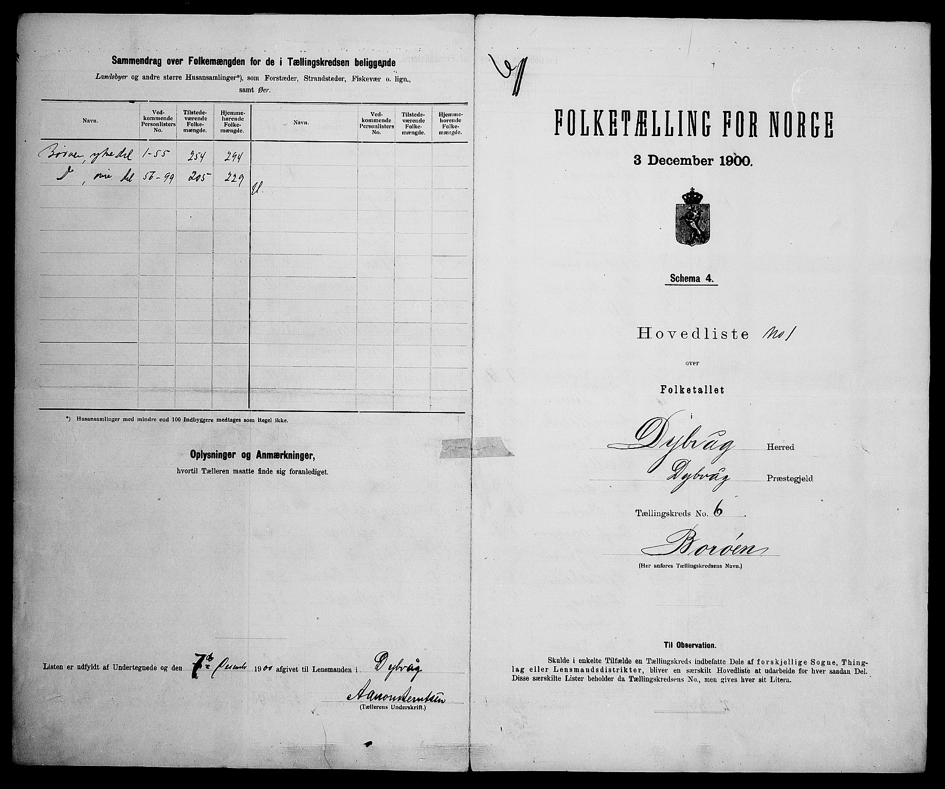 SAK, 1900 census for Dypvåg, 1900, p. 35