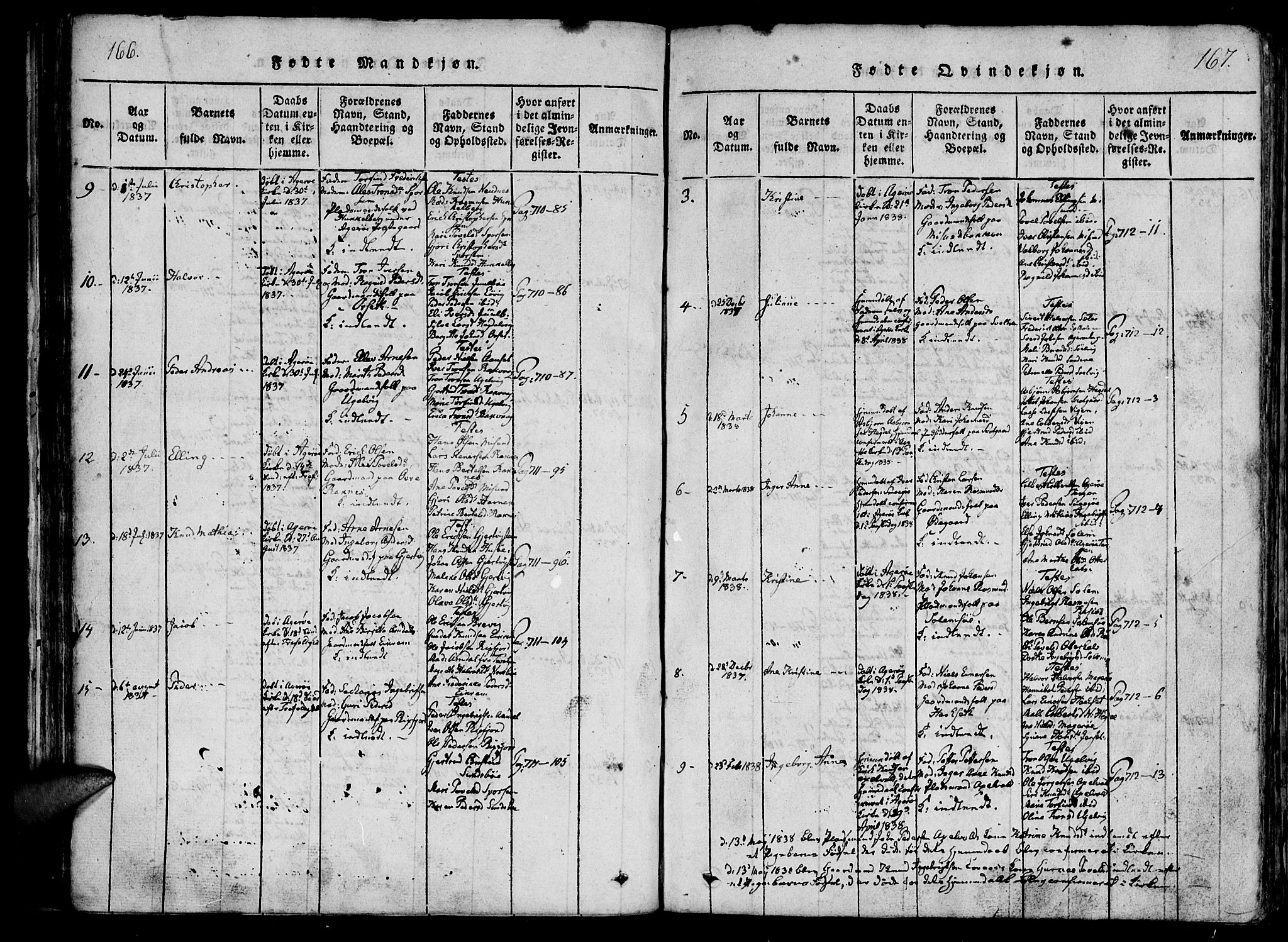 Ministerialprotokoller, klokkerbøker og fødselsregistre - Møre og Romsdal, AV/SAT-A-1454/560/L0718: Parish register (official) no. 560A02, 1817-1844, p. 166-167