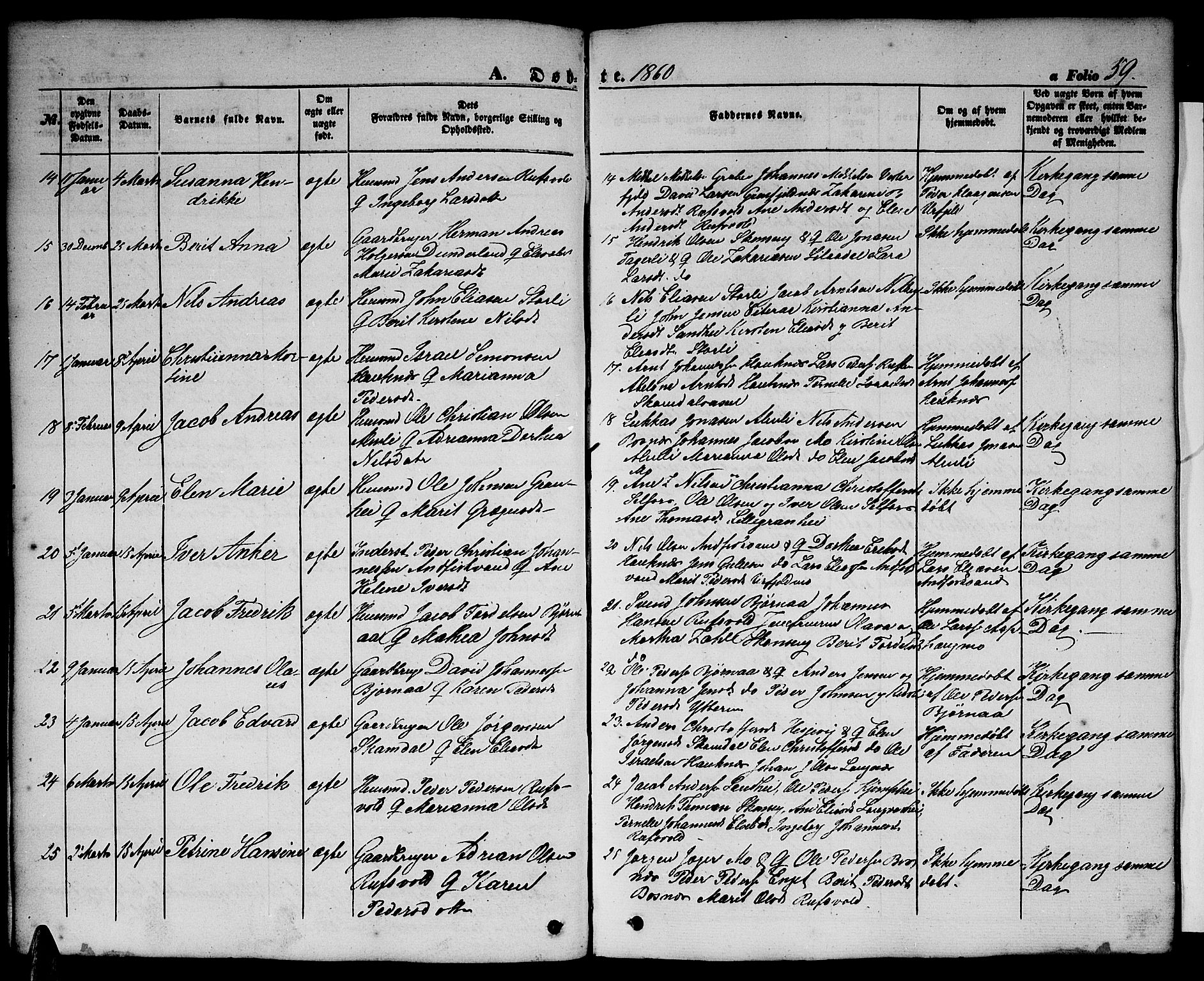 Ministerialprotokoller, klokkerbøker og fødselsregistre - Nordland, SAT/A-1459/827/L0414: Parish register (copy) no. 827C03, 1853-1865, p. 59