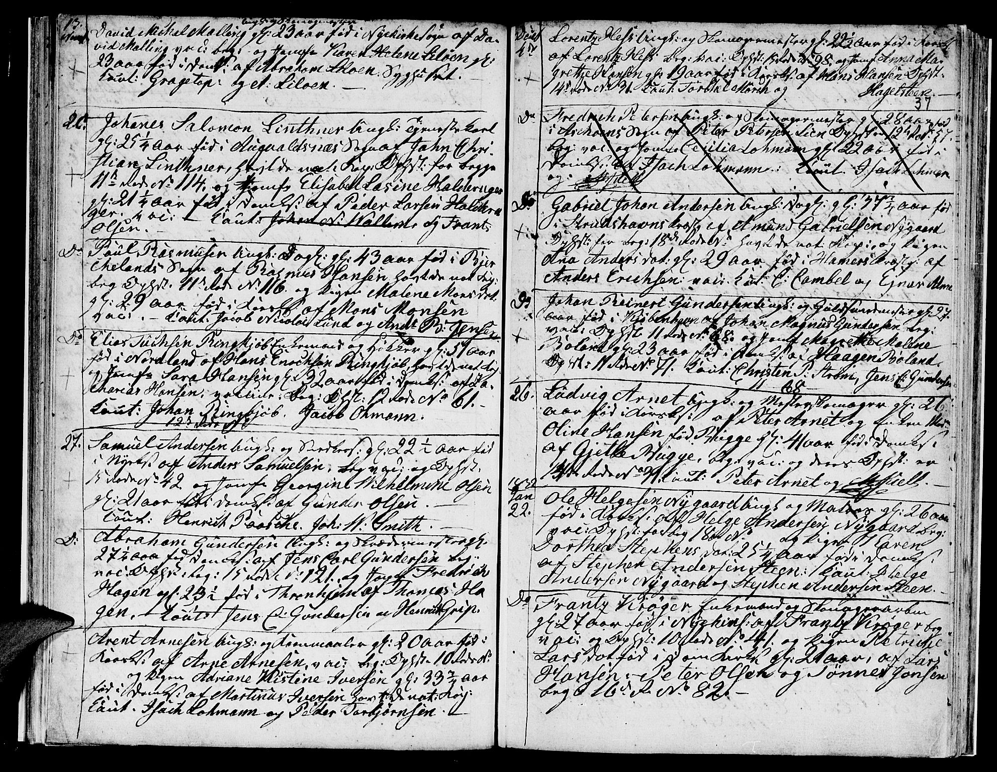 Domkirken sokneprestembete, SAB/A-74801/H/Hab/L0003: Parish register (copy) no. A 3, 1820-1853, p. 37