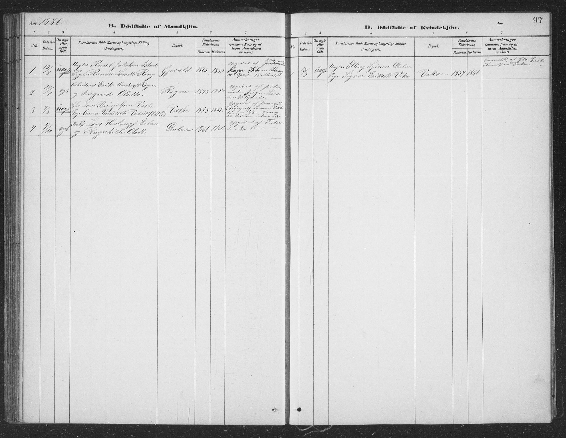 Voss sokneprestembete, AV/SAB-A-79001/H/Hab: Parish register (copy) no. B 3, 1879-1894, p. 97