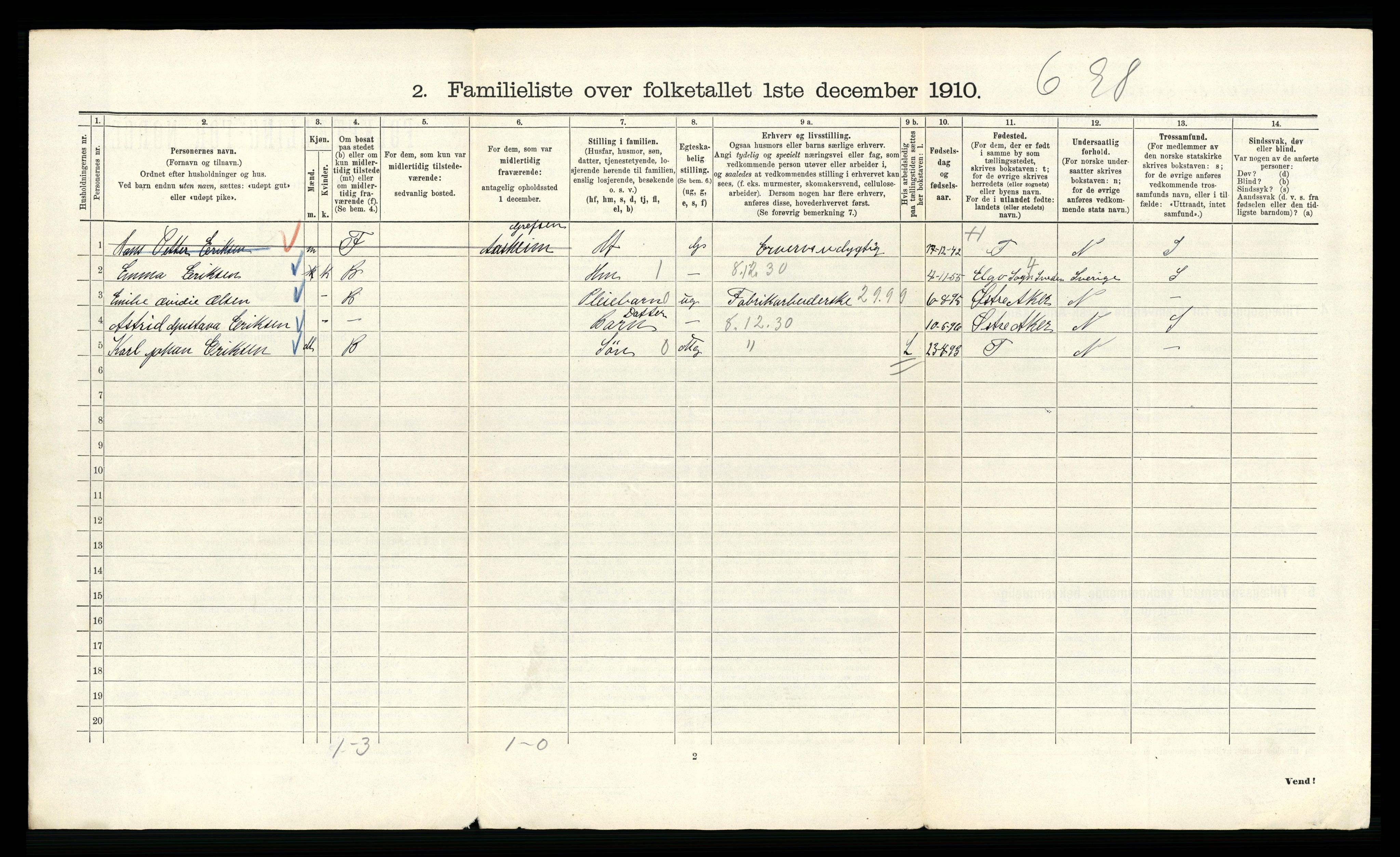 RA, 1910 census for Kristiania, 1910, p. 35806