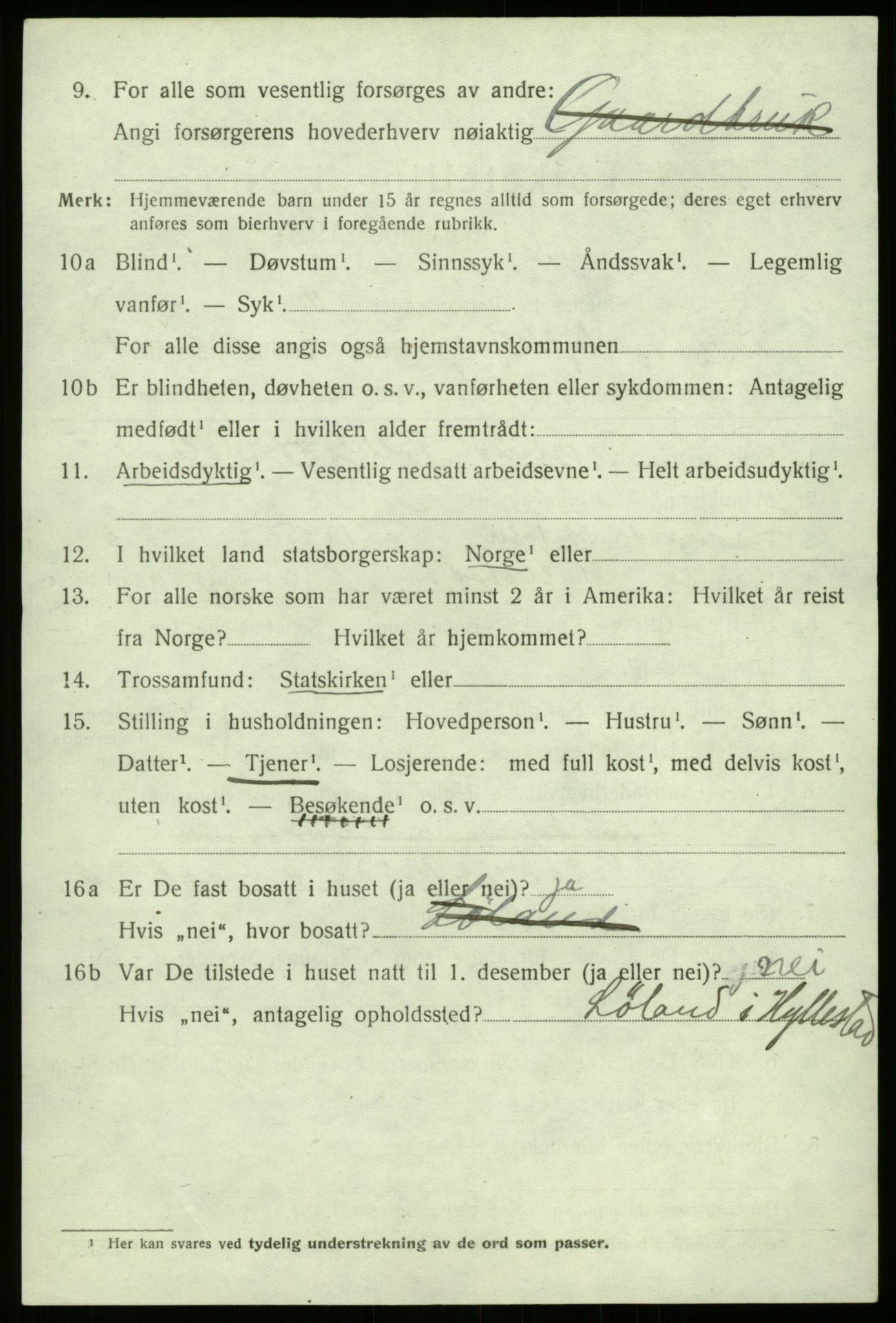 SAB, 1920 census for Hyllestad, 1920, p. 4837