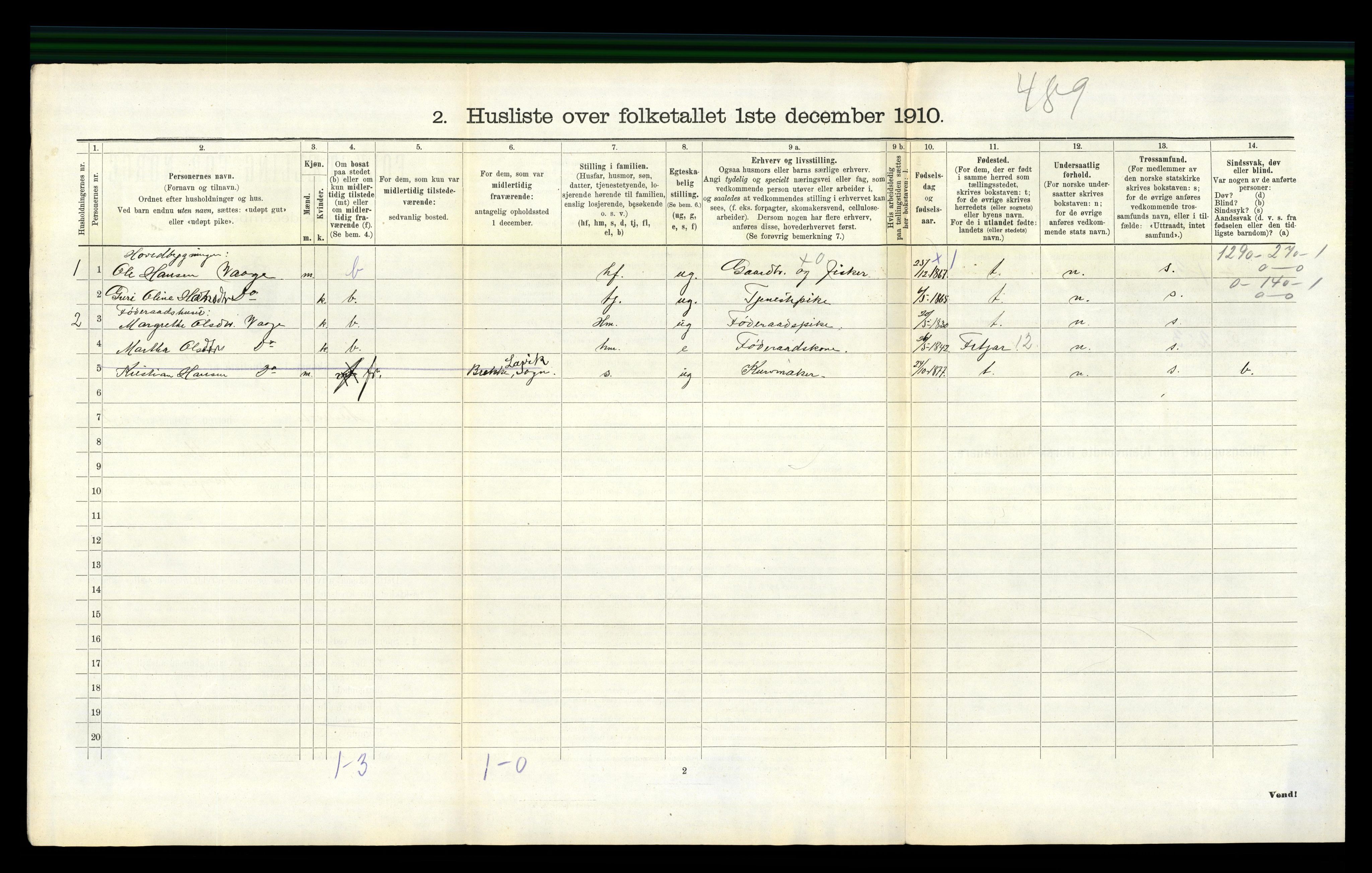 RA, 1910 census for Austevoll, 1910, p. 165