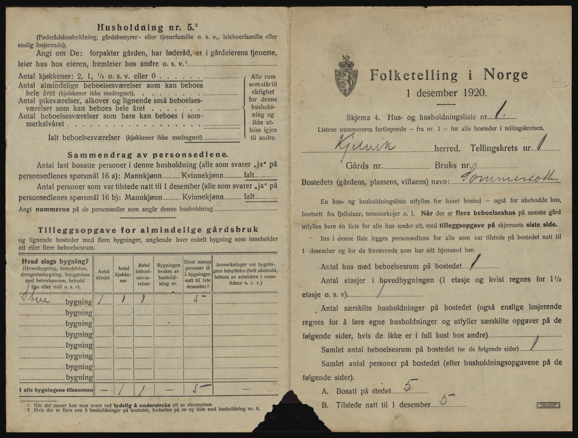 SATØ, 1920 census for Kjelvik, 1920, p. 44