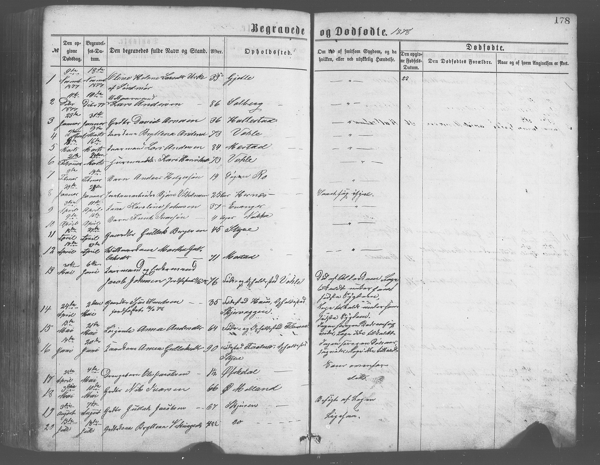 Evanger sokneprestembete, AV/SAB-A-99924: Parish register (copy) no. A 2, 1863-1879, p. 178