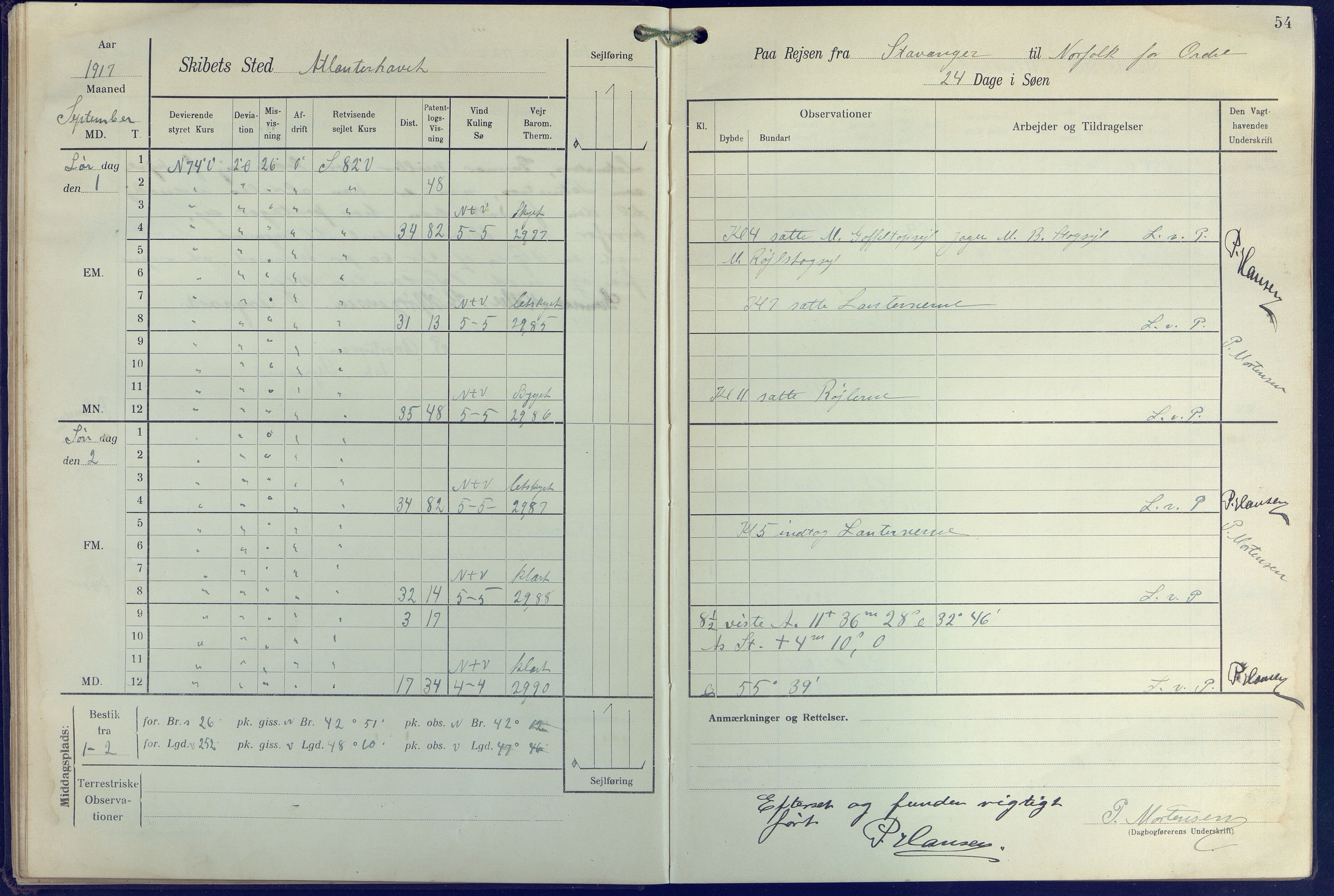 Fartøysarkivet, AAKS/PA-1934/F/L0271: Pehr Ugland (bark), 1917-1919, p. 54