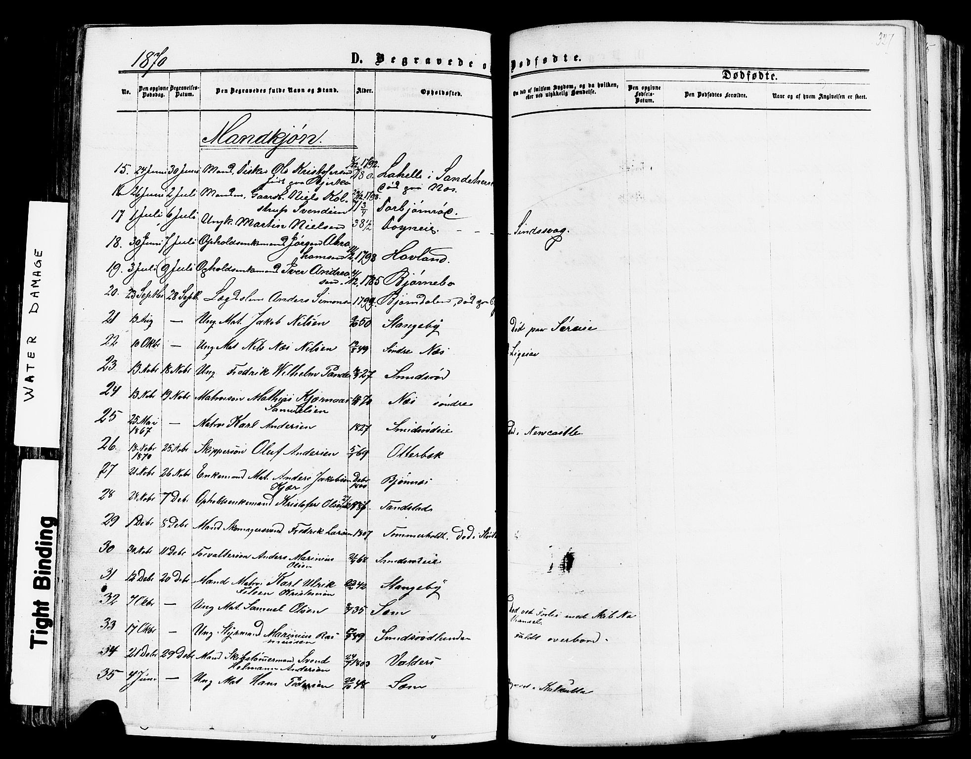 Nøtterøy kirkebøker, AV/SAKO-A-354/F/Fa/L0007: Parish register (official) no. I 7, 1865-1877, p. 327