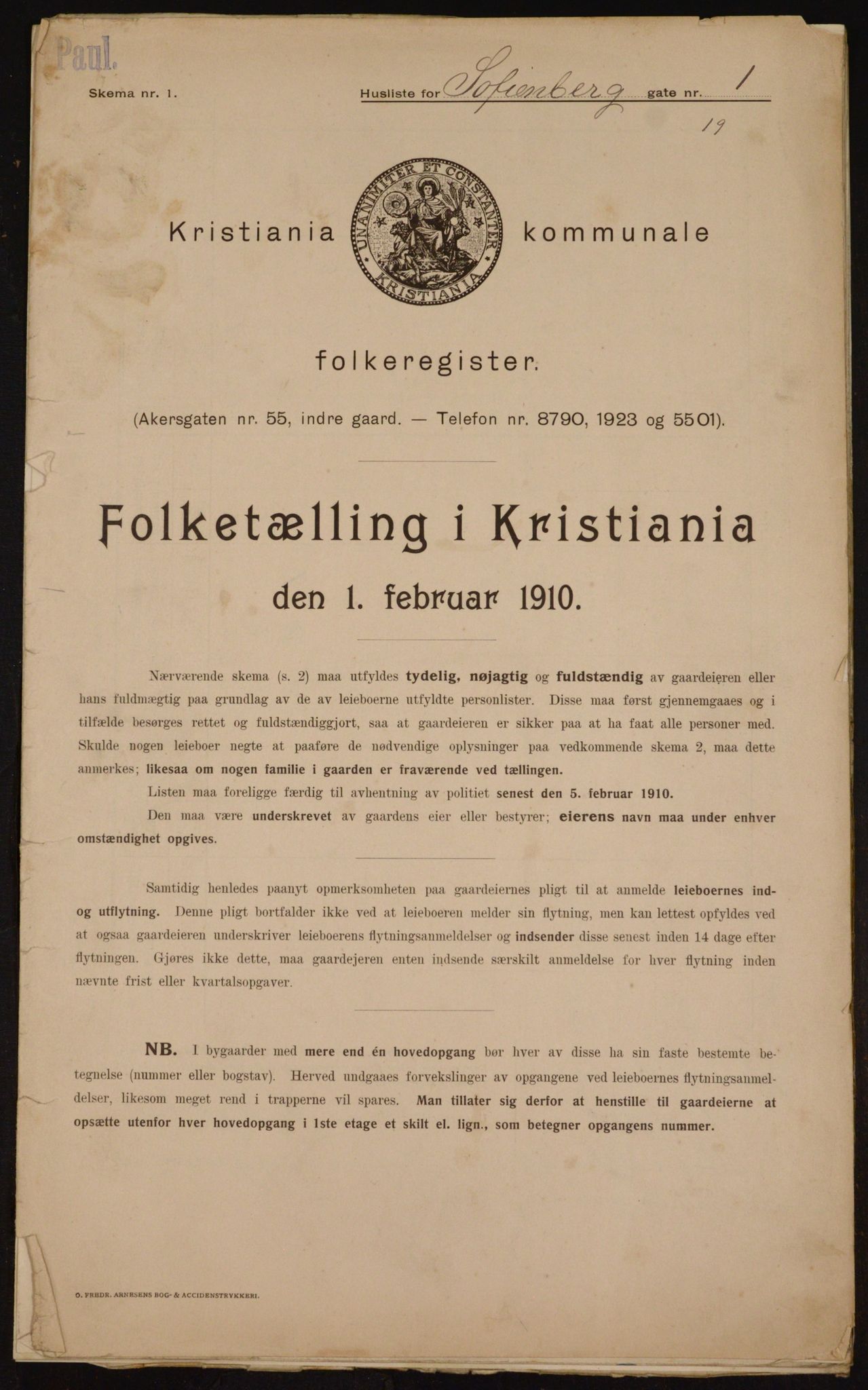 OBA, Municipal Census 1910 for Kristiania, 1910, p. 93514