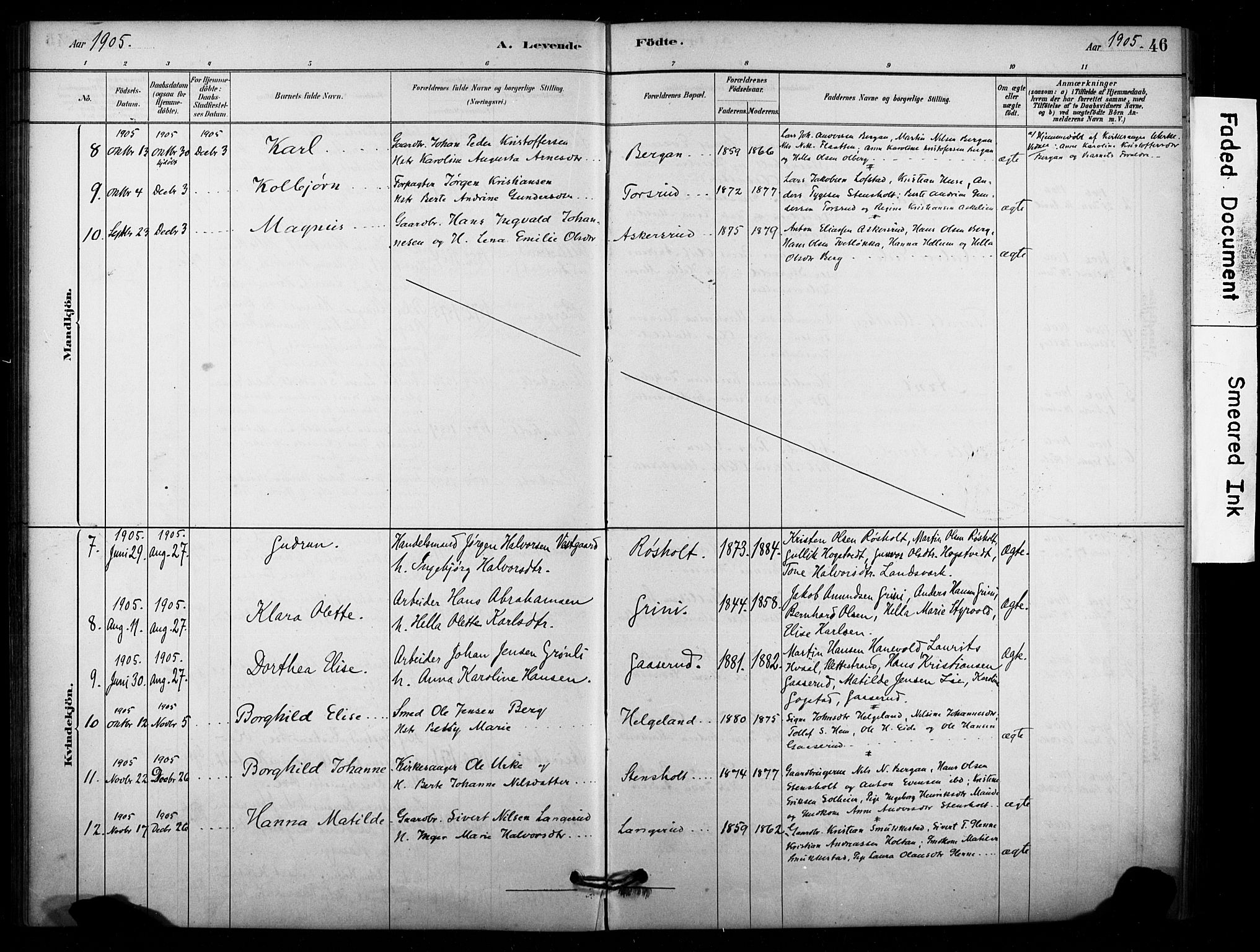 Lardal kirkebøker, AV/SAKO-A-350/F/Fd/L0001: Parish register (official) no. IV 1, 1881-1907, p. 46