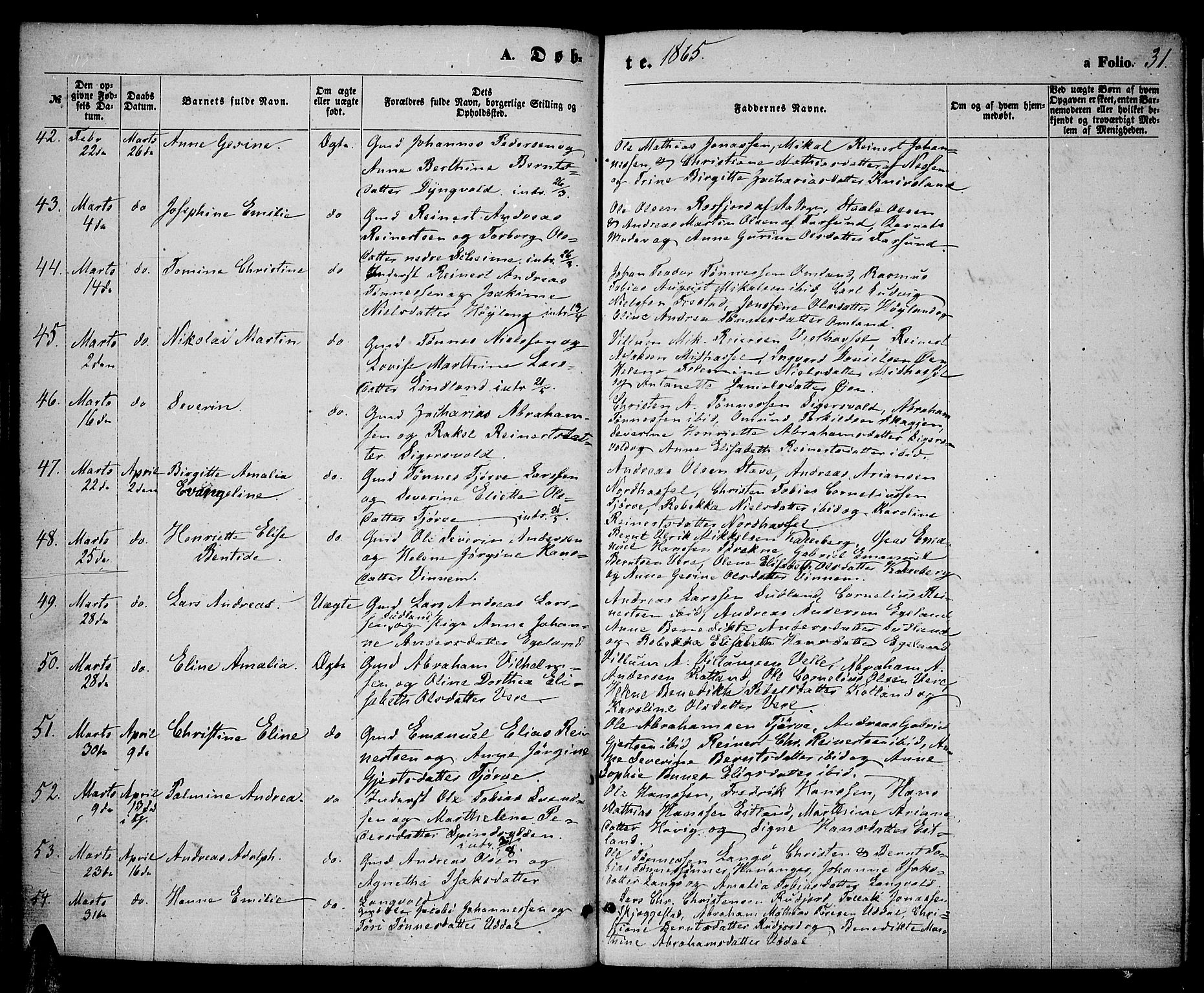 Lista sokneprestkontor, AV/SAK-1111-0027/F/Fb/L0003: Parish register (copy) no. B 3, 1862-1877, p. 31