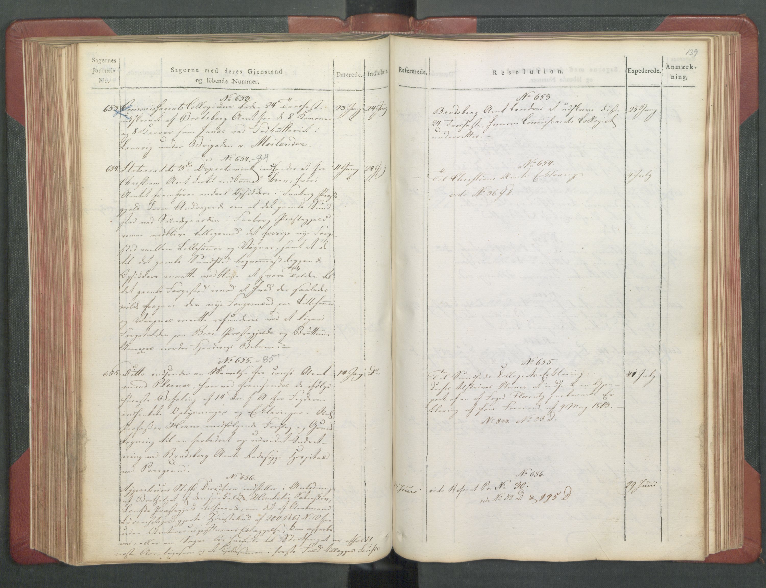 Departementene i 1814, AV/RA-S-3899/Fb/L0029: Journal A 1-900 (ekstraktprotokoll), 1814, p. 139