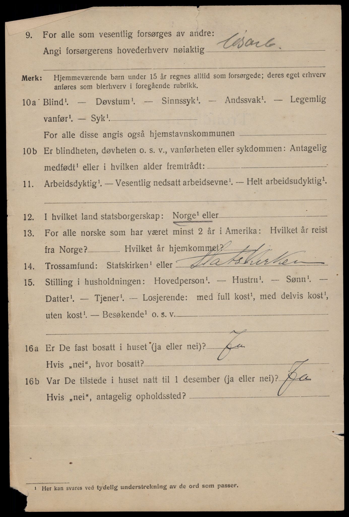 SAT, 1920 census for Trondheim, 1920, p. 105077