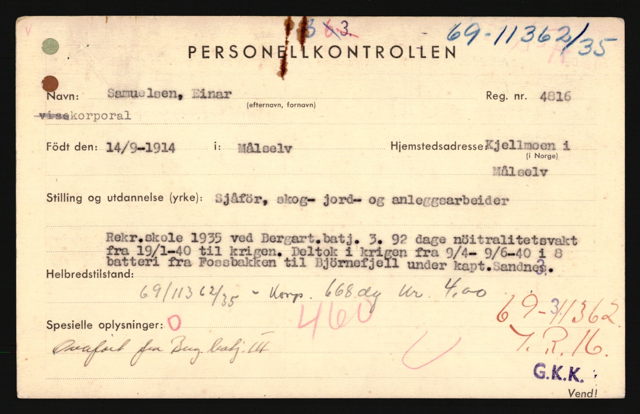 Forsvaret, Troms infanteriregiment nr. 16, AV/RA-RAFA-3146/P/Pa/L0019: Rulleblad for regimentets menige mannskaper, årsklasse 1935, 1935, p. 1109