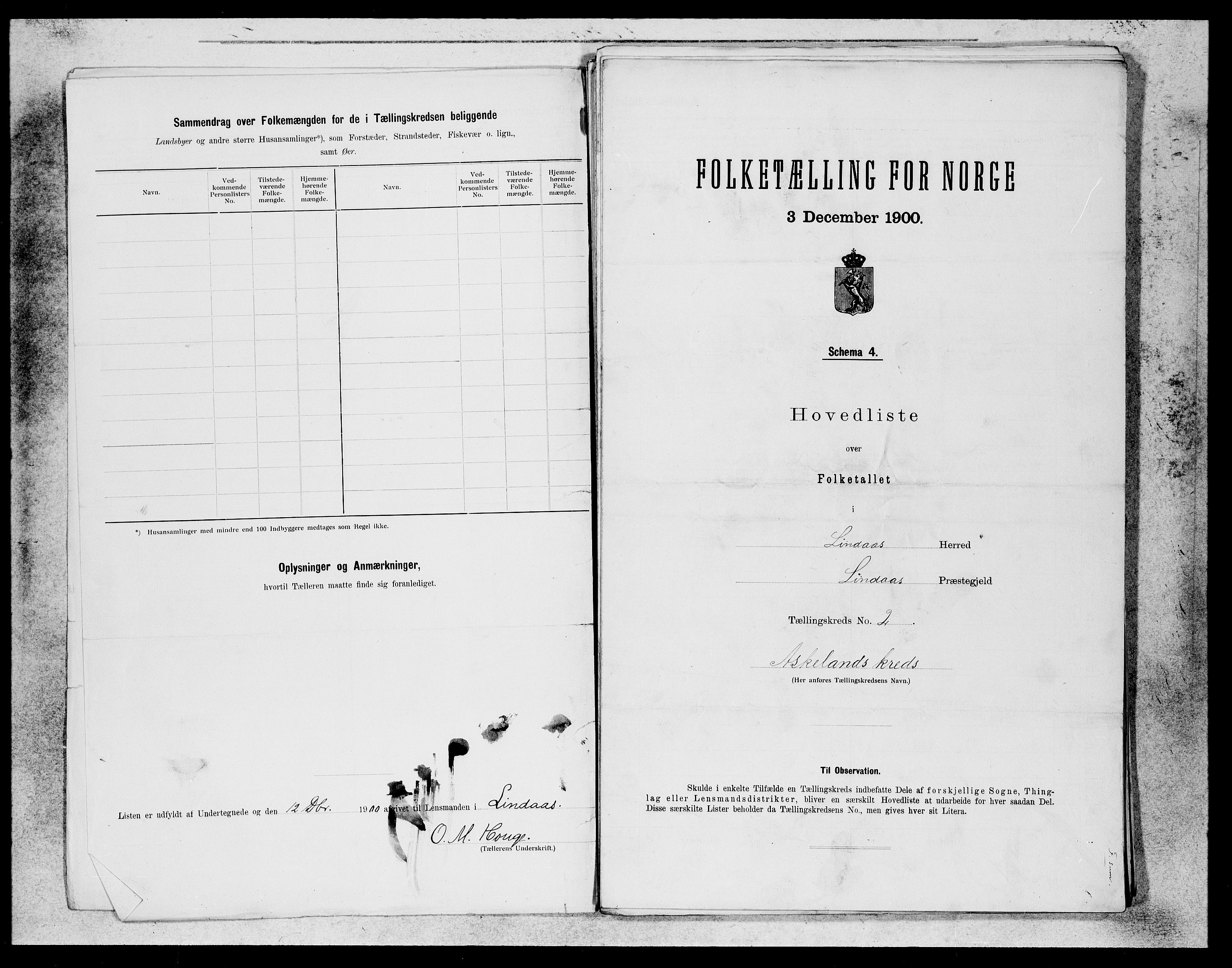 SAB, 1900 census for Lindås, 1900, p. 3