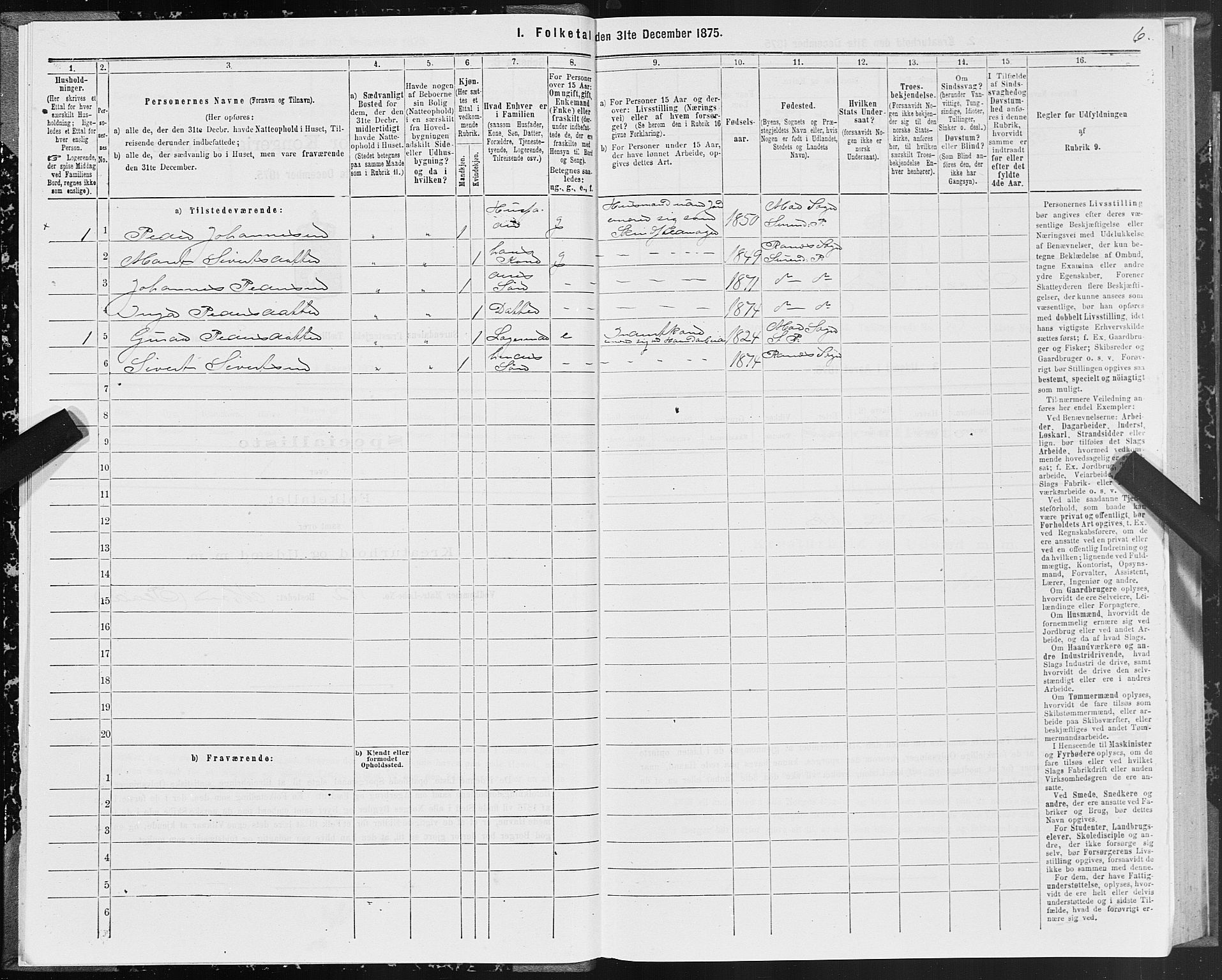 SAT, 1875 census for 1566P Surnadal, 1875, p. 2006