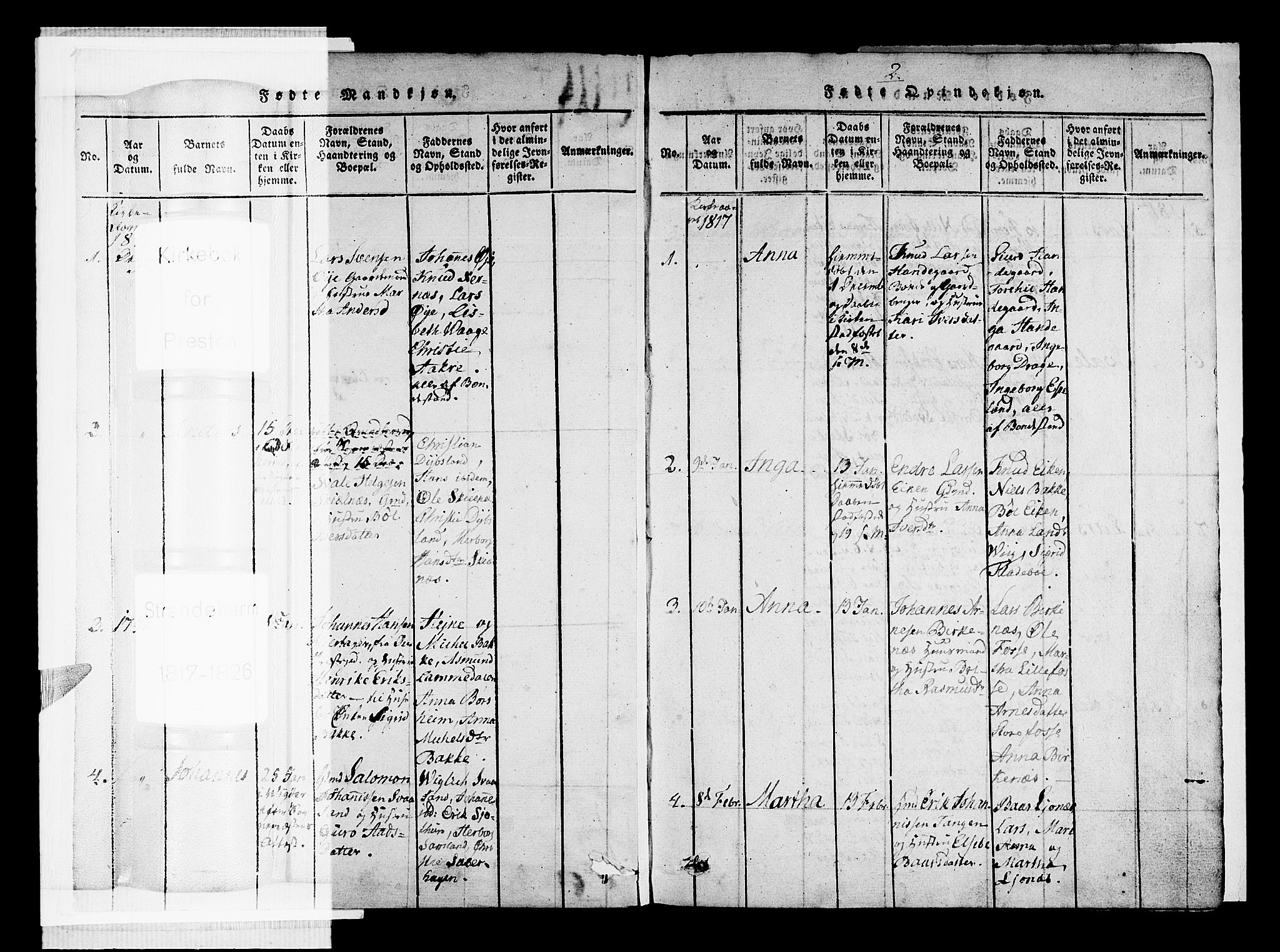 Strandebarm sokneprestembete, SAB/A-78401/H/Haa: Parish register (official) no. A 5, 1816-1826, p. 2