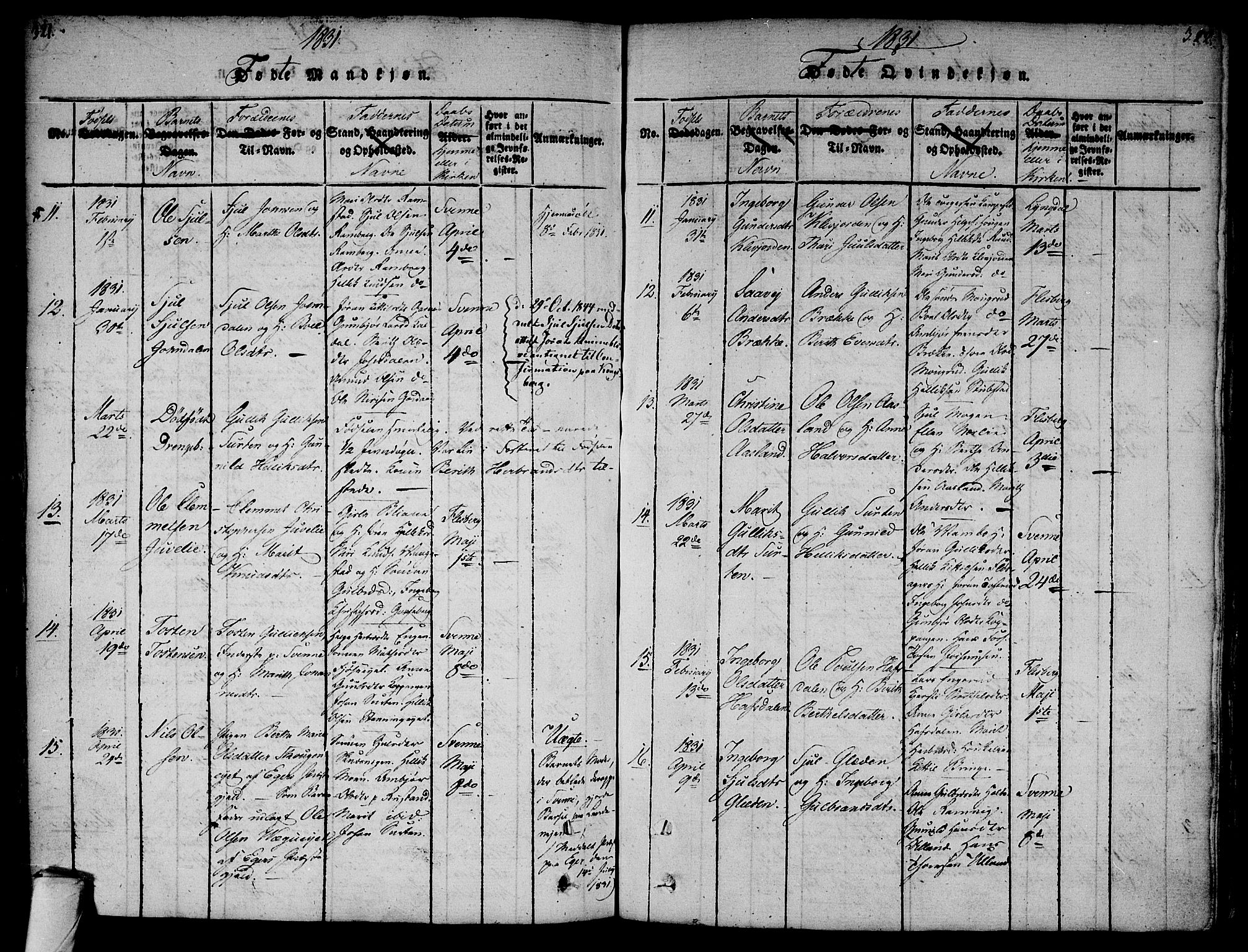 Flesberg kirkebøker, AV/SAKO-A-18/F/Fa/L0005: Parish register (official) no. I 5, 1816-1834, p. 321-322