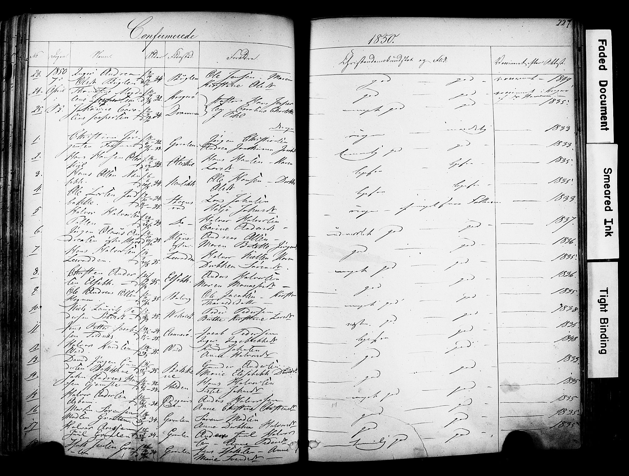 Solum kirkebøker, AV/SAKO-A-306/F/Fa/L0006: Parish register (official) no. I 6, 1844-1855, p. 227