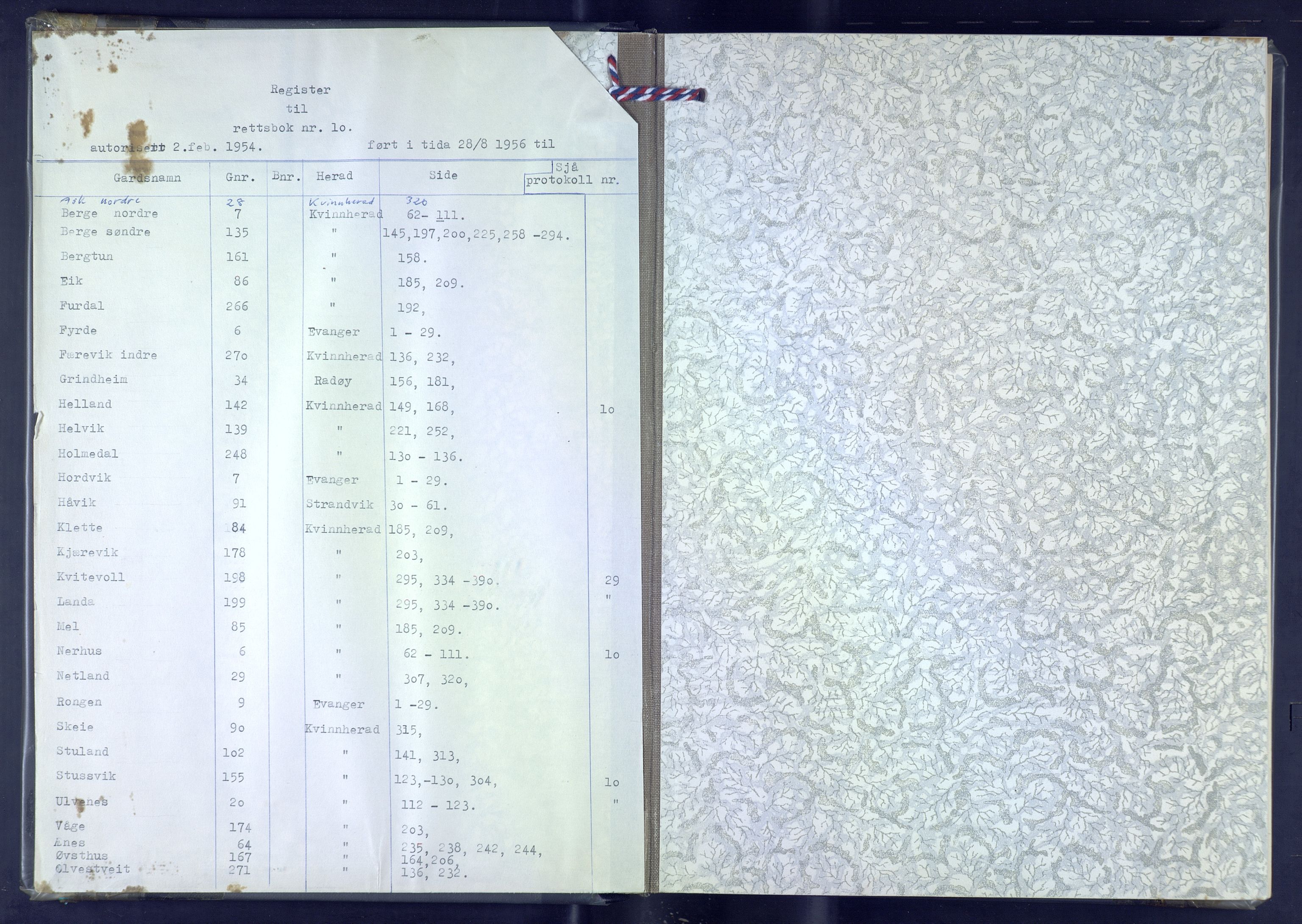 Hordaland jordskiftedøme - VII Indre Sunnhordland jordskiftedistrikt, AV/SAB-A-7401/A/Aa/L0030: Forhandlingsprotokoll, 1956-1970