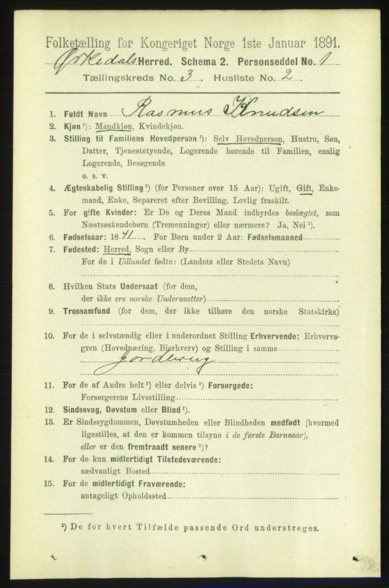 RA, 1891 census for 1638 Orkdal, 1891, p. 1484