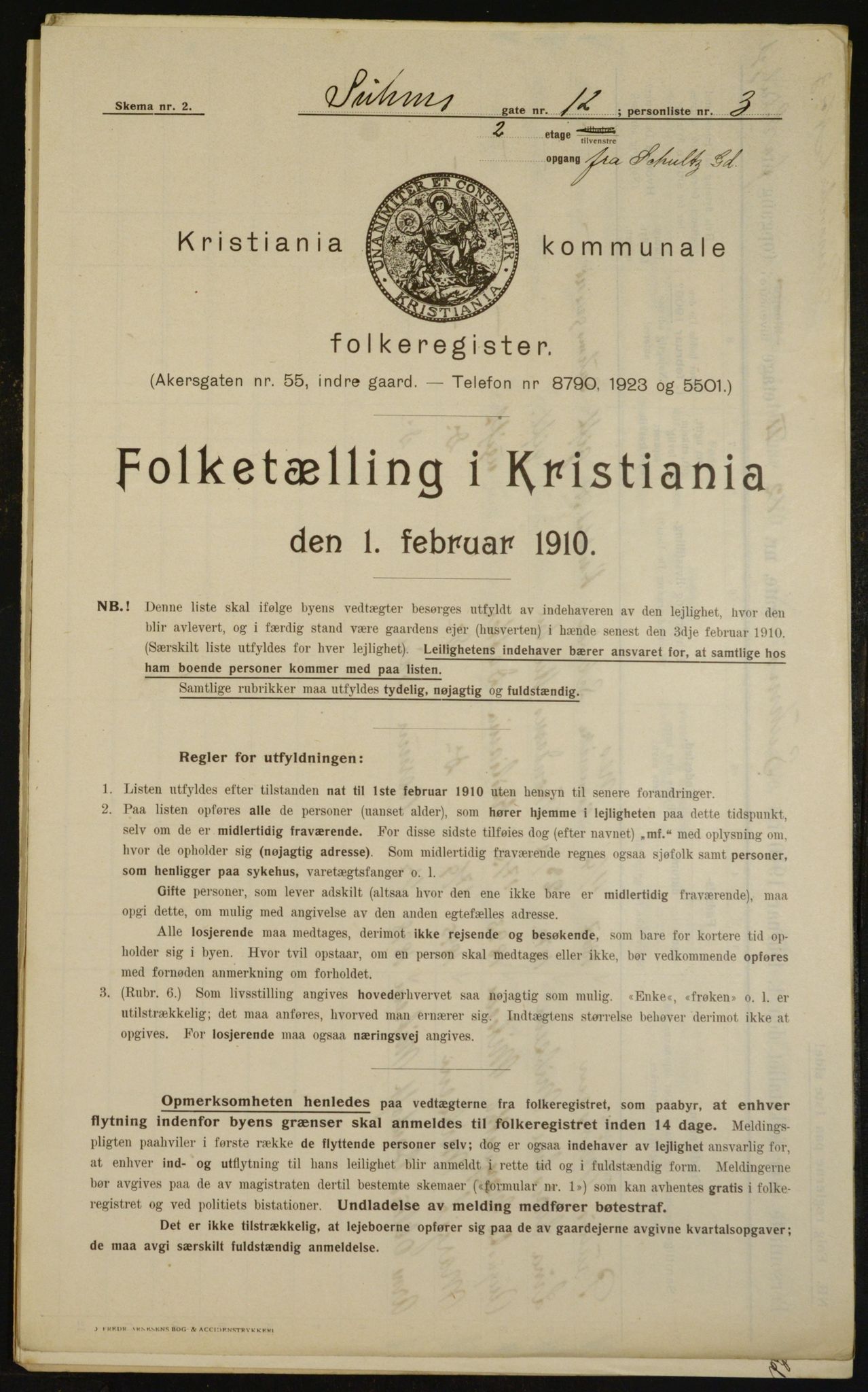 OBA, Municipal Census 1910 for Kristiania, 1910, p. 99268